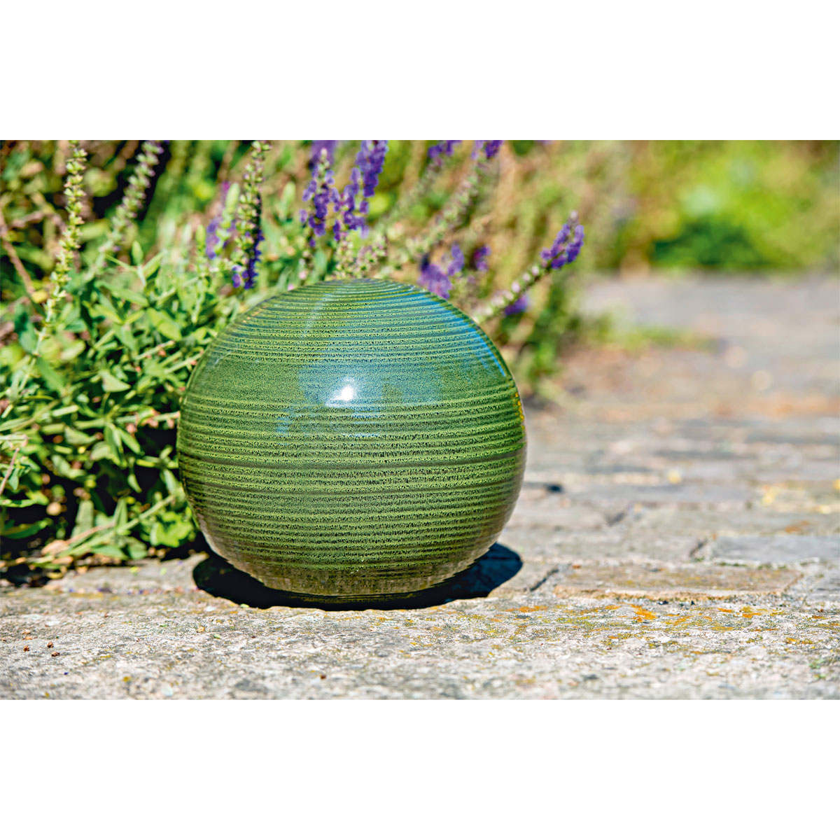 Haveson Dekokugel Feine Rille Durchmesser 15 cm grün Bild 1