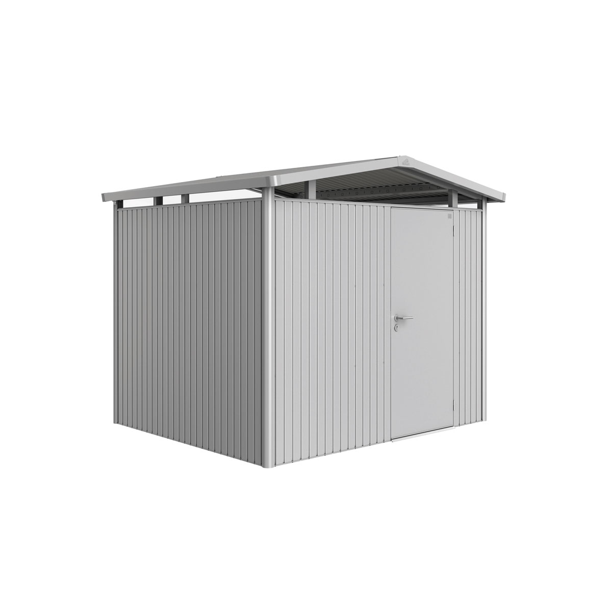 Biohort Gerätehaus Panorama Größe P3 silber-metallic mit Standardtür