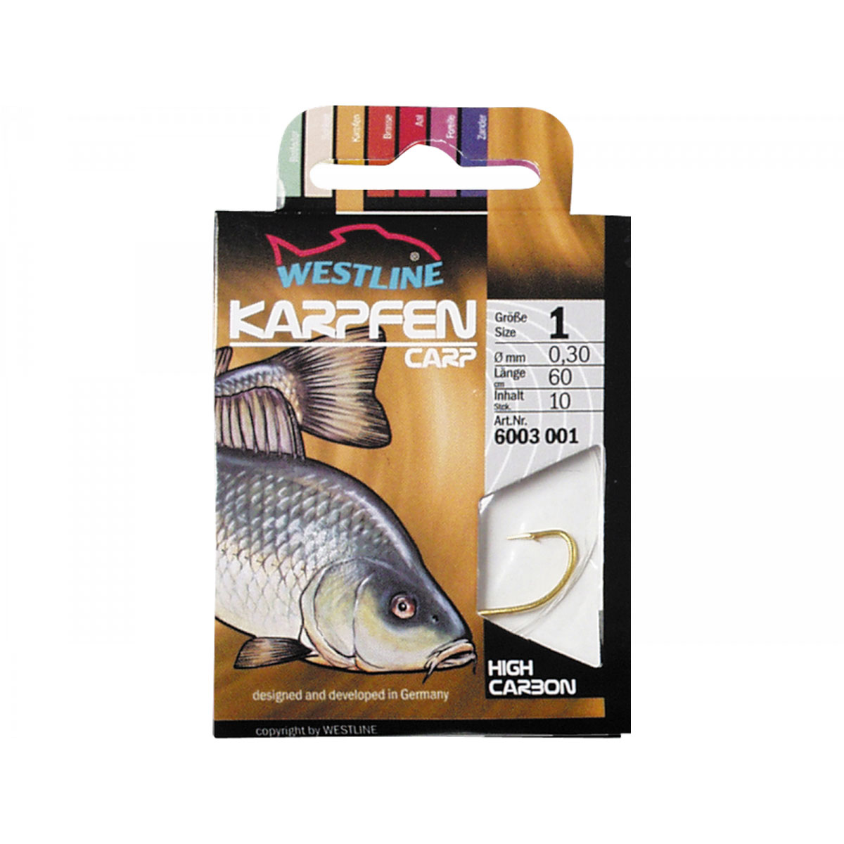 westline Karpfenhaken geb Größe 6