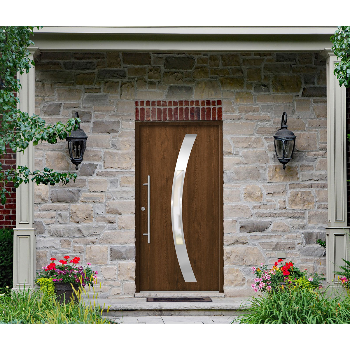 SplenDoor  Premium-Haustür Passivedoor Goeteborg energiesparend nussbaum 100 x 210 cm links Bild 2