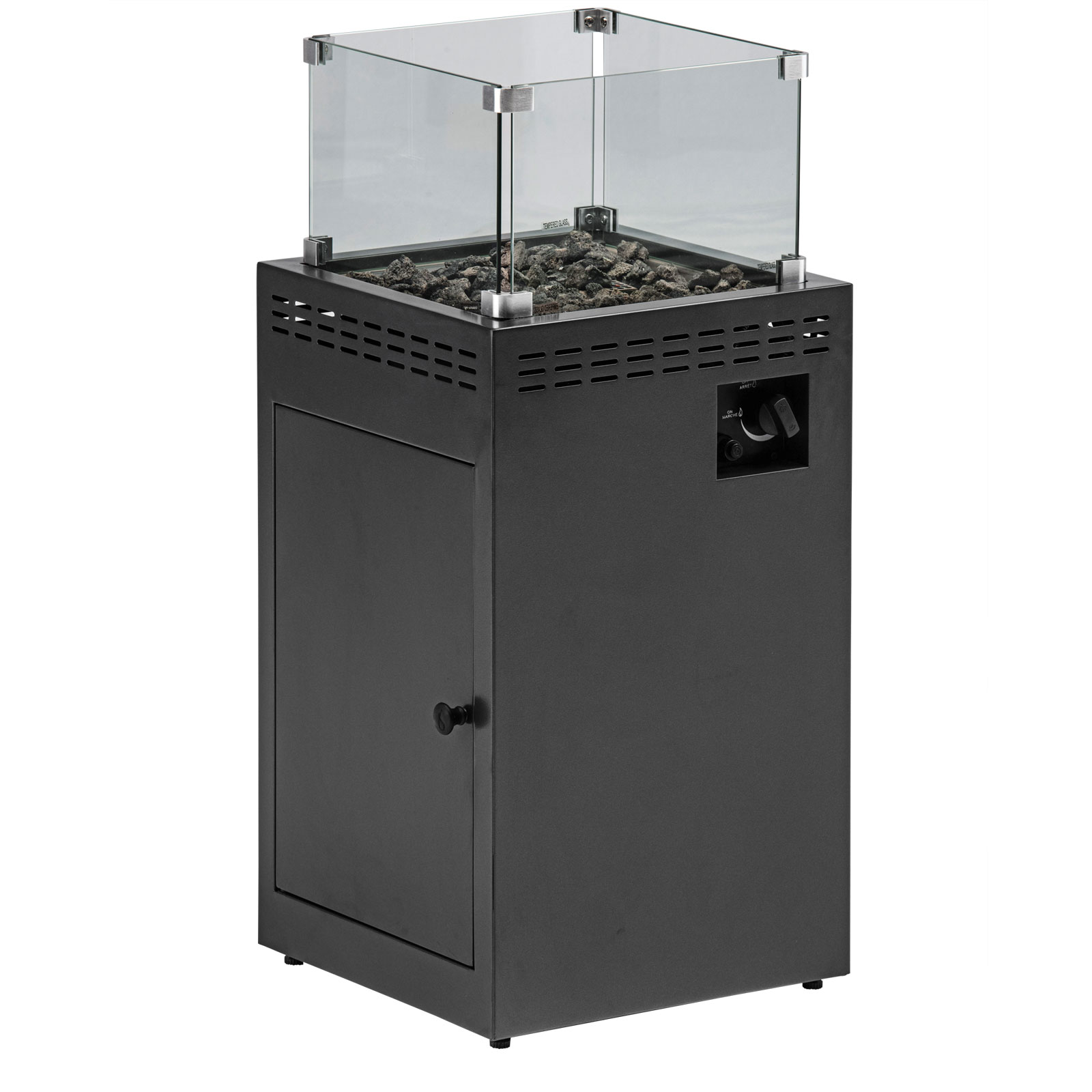 Rothmann Gas-Feuerstelle Limburg mit Glasumrandung anthrazit