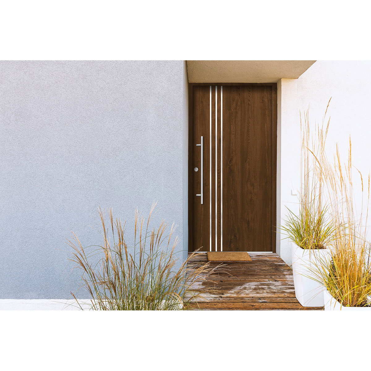 SplenDoor  Premium-Haustür Passivedoor Kalmar RC2 energiesparend einbruchsicher nussbaum 100 x 200 cm links Bild 2