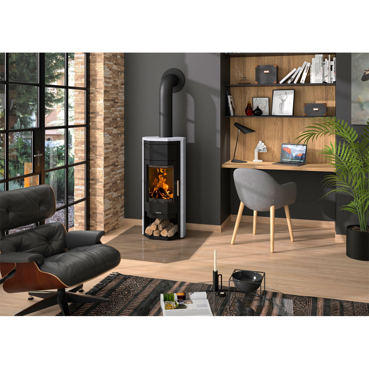 Kaminofen Usedom 5 W+ 2.1 SpecksteinKorpus Stahl Schwarz Bild 2