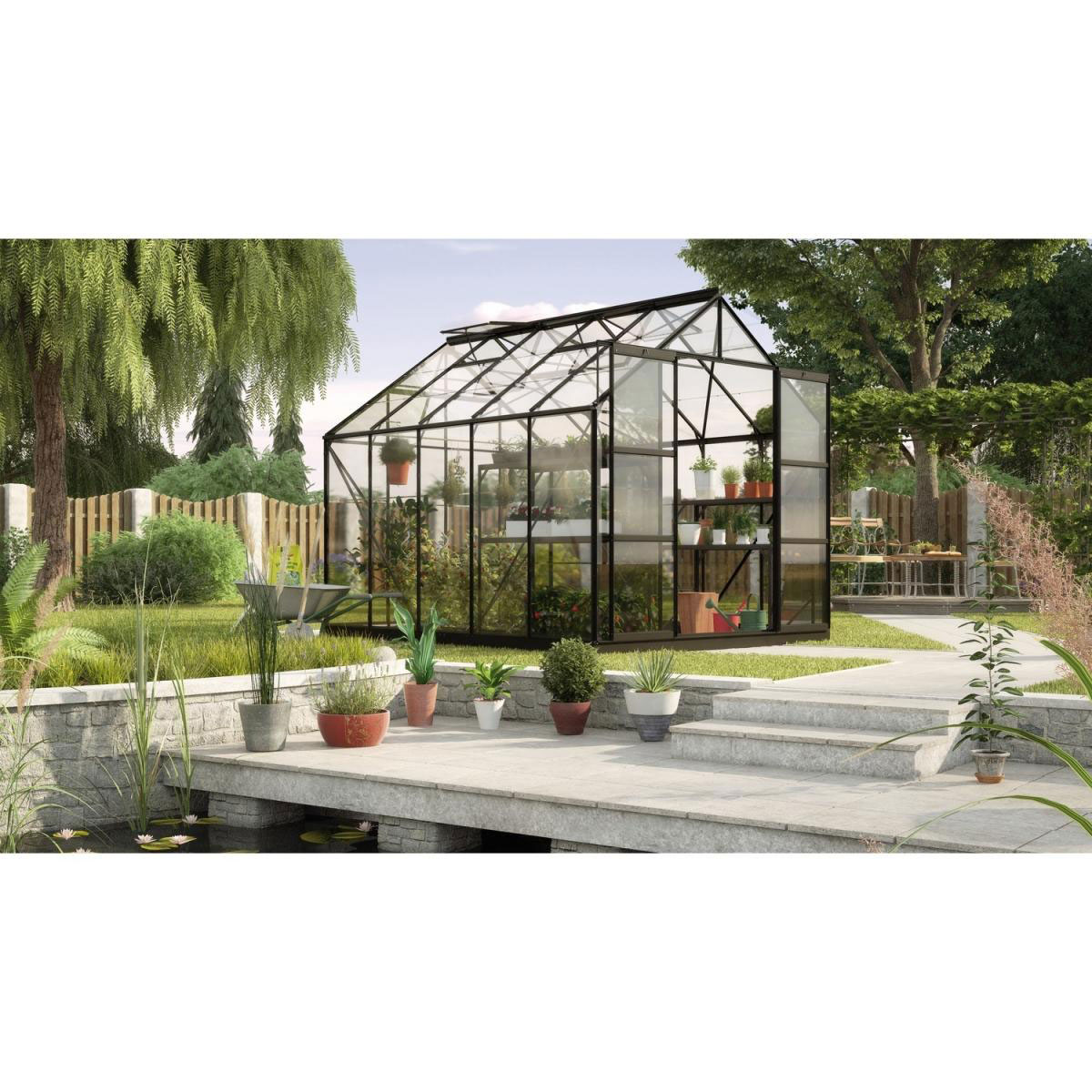 Vitavia Gewächshaus Uranus 8300 8,3m² 3 mm Einscheibensicherheitsglas schwarz