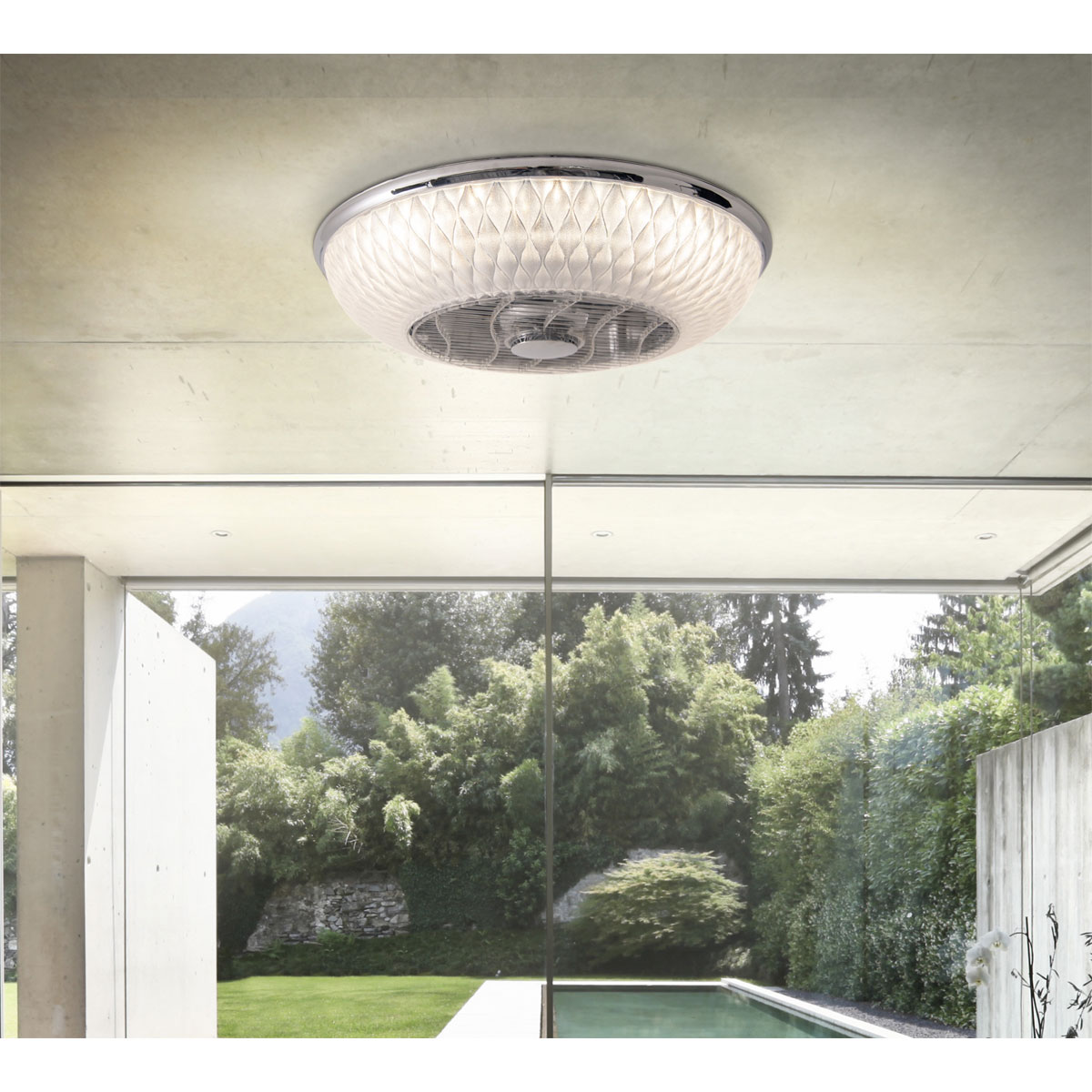 Naeve LED DL Viento Metall/KSklar/transparent LxBxH 55x55x20cm Bild 11