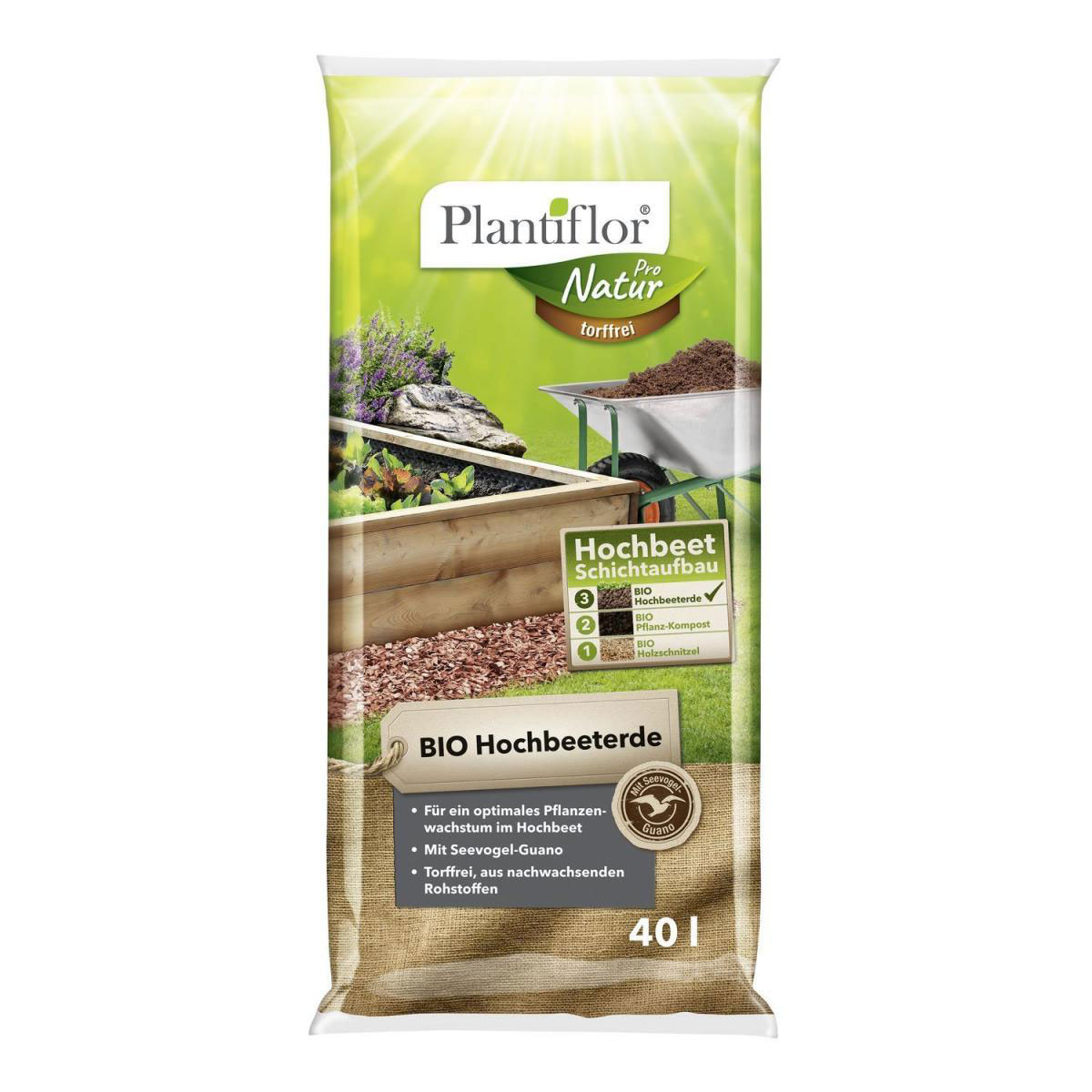 Plantiflor BIO HochbeetErde torffrei 40 L 840421