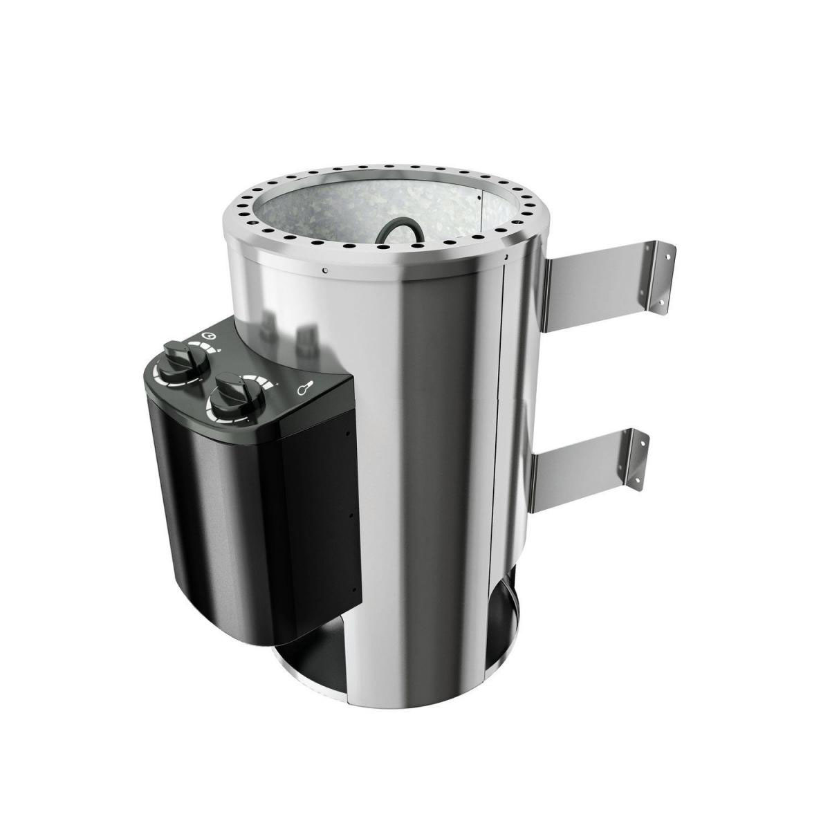 Karibu Sauna Daria Fronteinstieg 3,6 kW Ofen integr Strg mit Kranz Energiespartür Bild 2