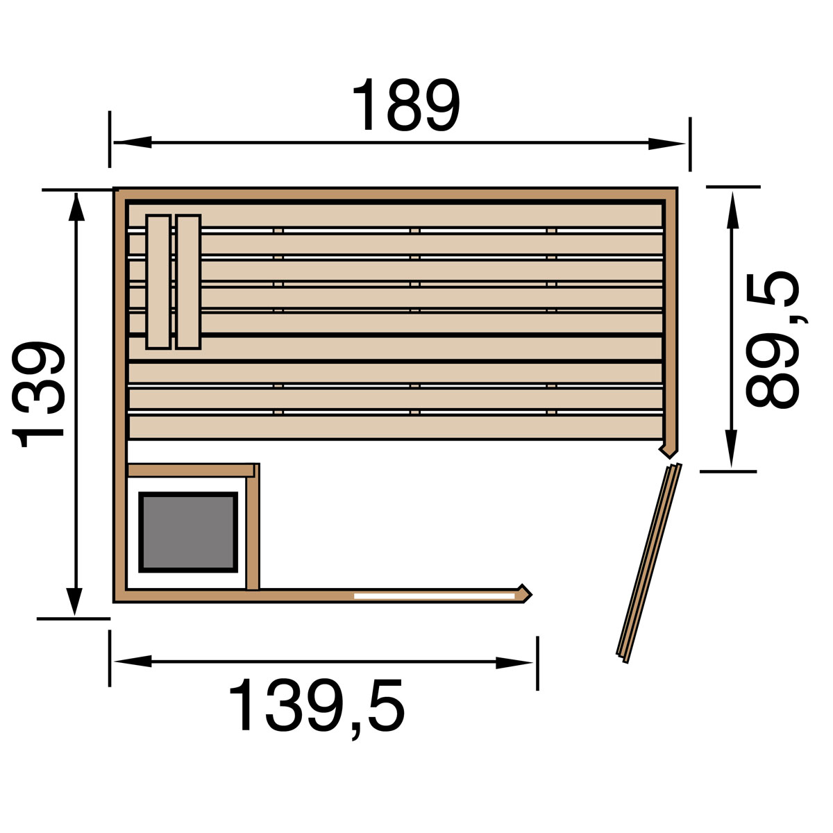 Weka Massivholzsauna „Valida Eck 1“, GTF, Sparset 2 Bild 3