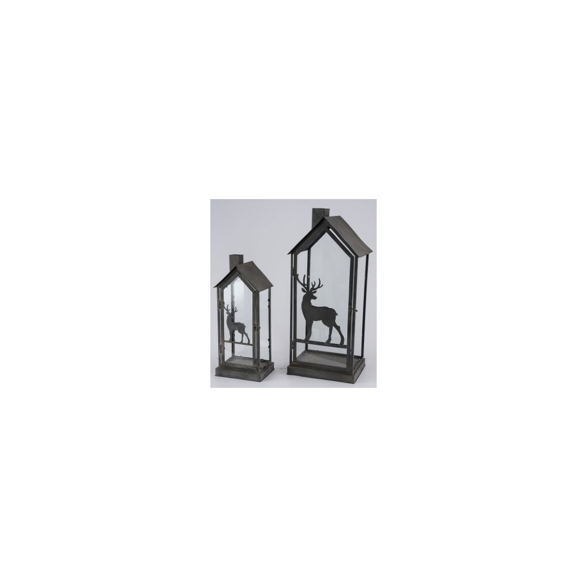 Metalllaterne Hirsch grau