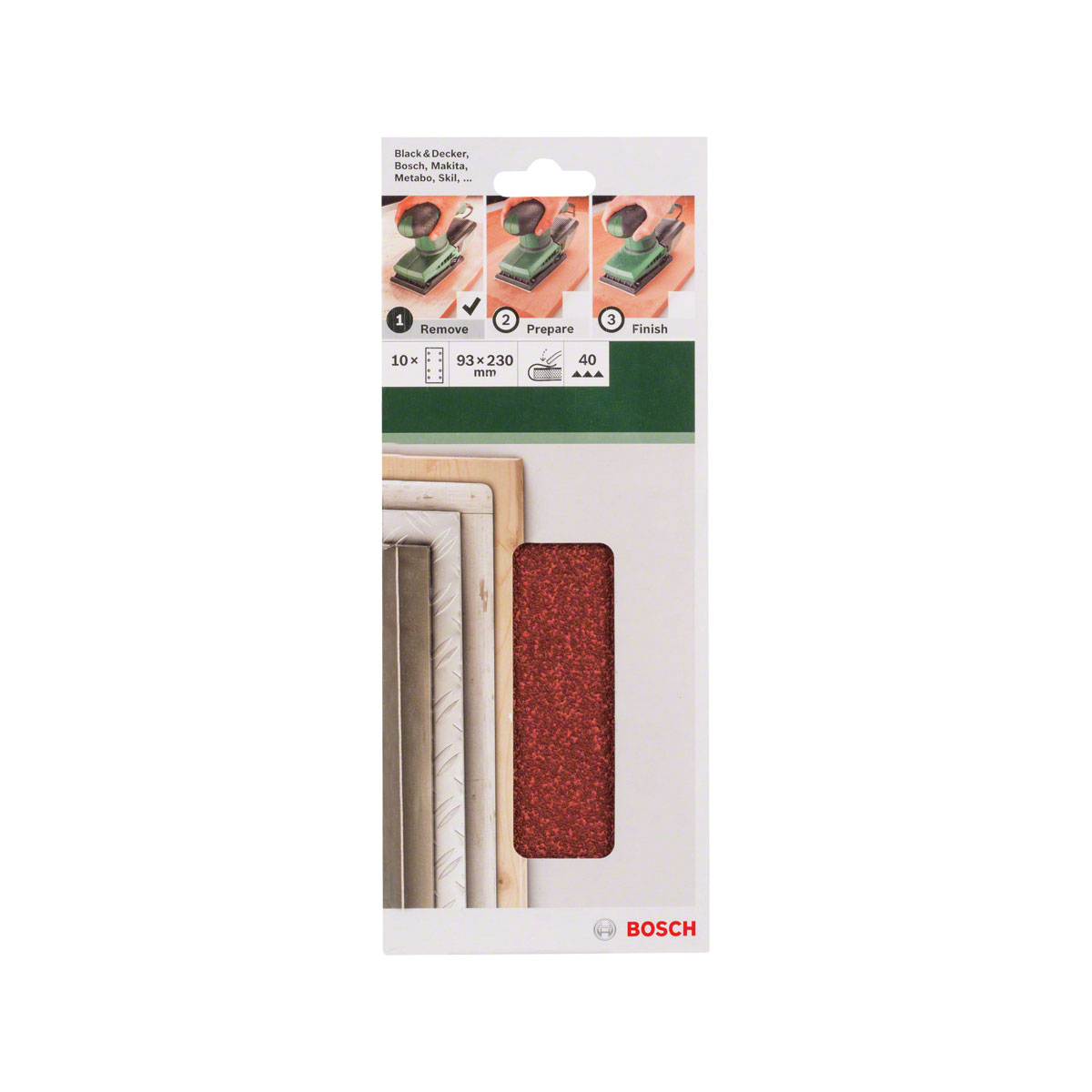 Bosch Professional Schleifblatt 93 x 230 mm G40 gespannt Bild 2