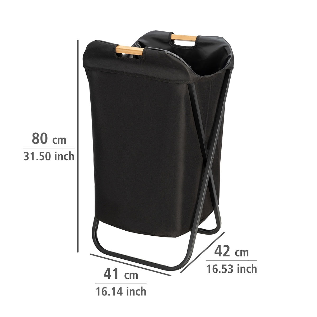 Wenko  Wäschesammler Loft Wäschesammler mit Bambus-Tragegriffen für bequemen Transport Bild 4