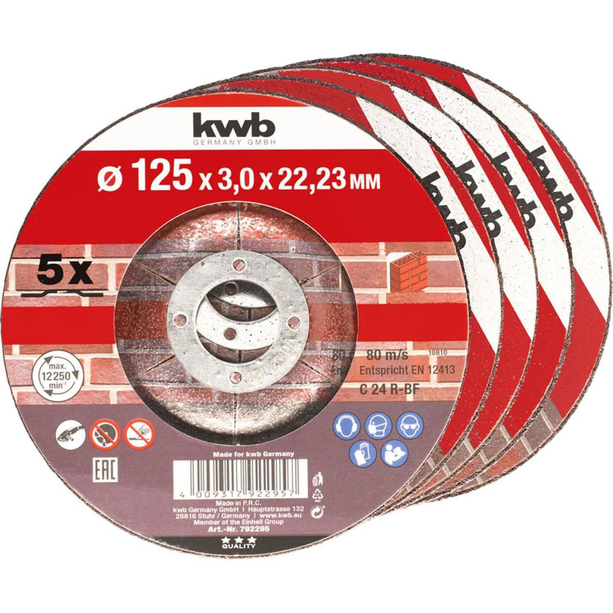 kwb  Trennscheiben Steinbearbeitung Durchmesser 125 mm 5 Stück