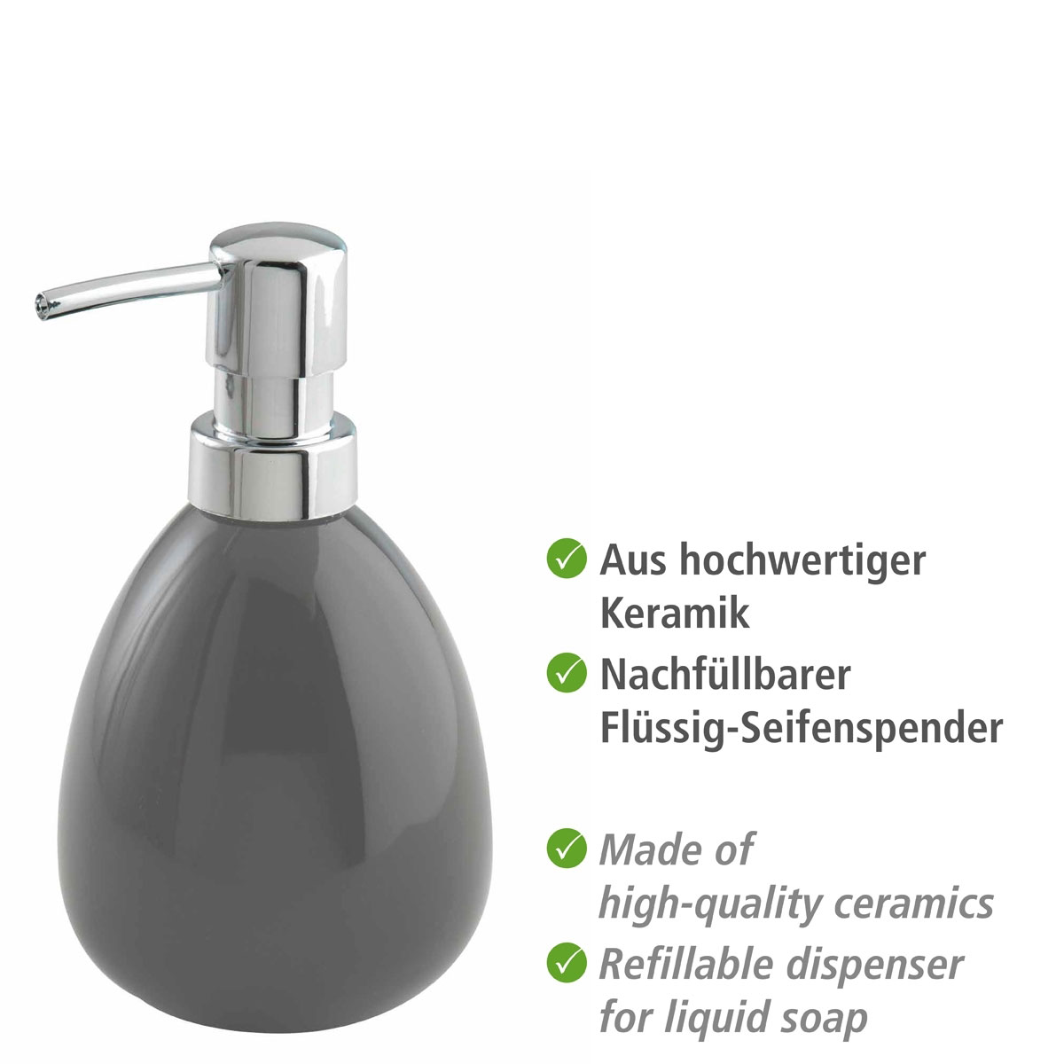 Wenko Seifenspender Polaris grau 390 ml Bild 3