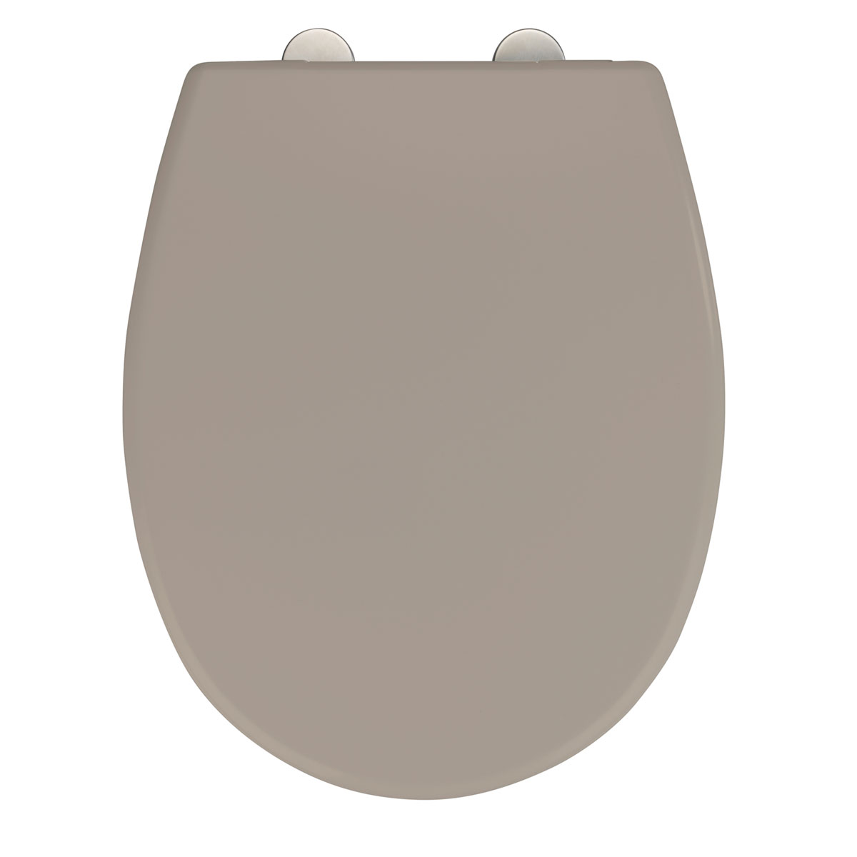 Wenko WC-Sitz Vorno Neo Taupe Toilettensitz mit Absenkautomatik Schnellbefestigung aus antibakteriellem stabilem Duroplast
