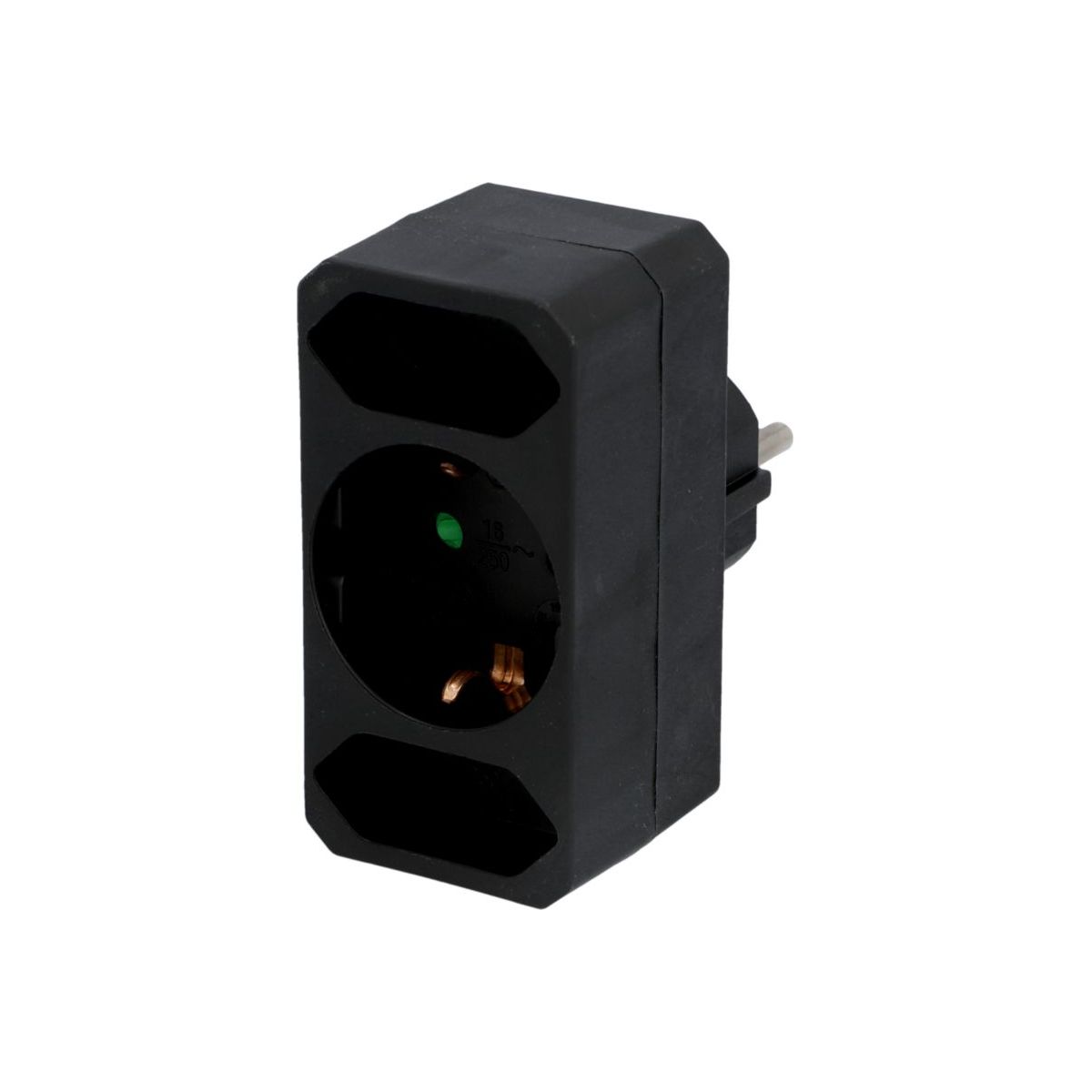 Unitec Schuko-Eurosteckdose 1xS, 2xE schw.