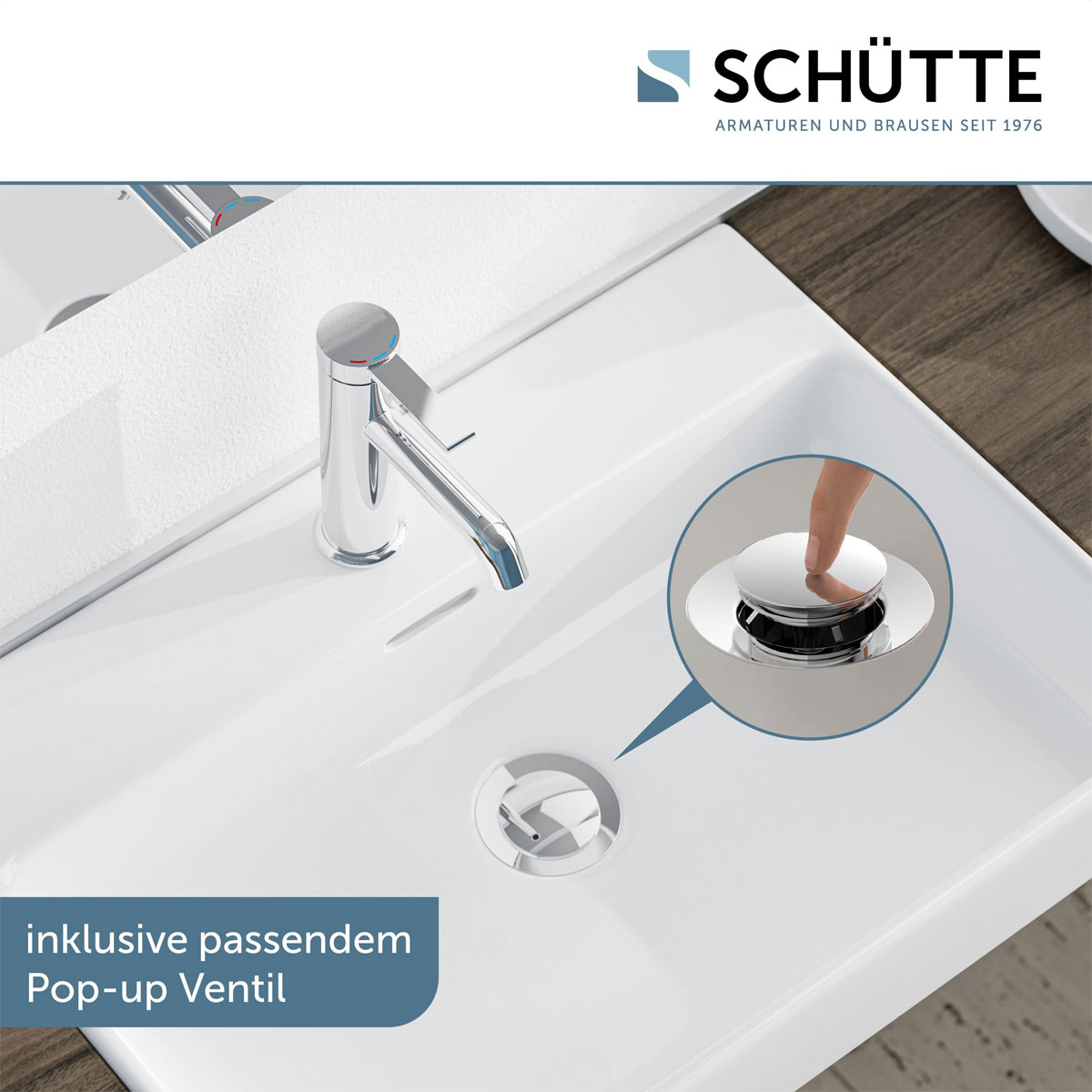 Schütte  Waschtischarmatur „Los Angeles“ chrom Eco-Click-Funktion Bild 9