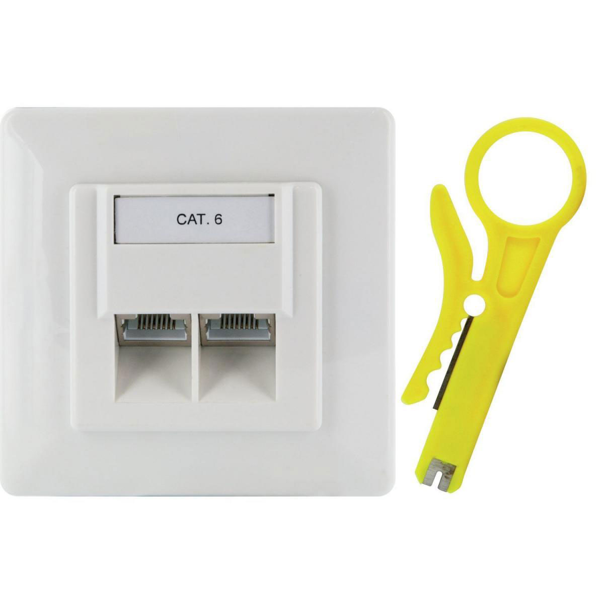 Schwaiger Netzwerk-Anschlussdose AP Cat6