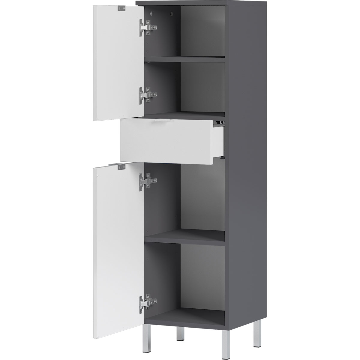 Schrank Maureen 1 Schubkasten 34 x 120 x 34 cm graphit/weiß Bild 2