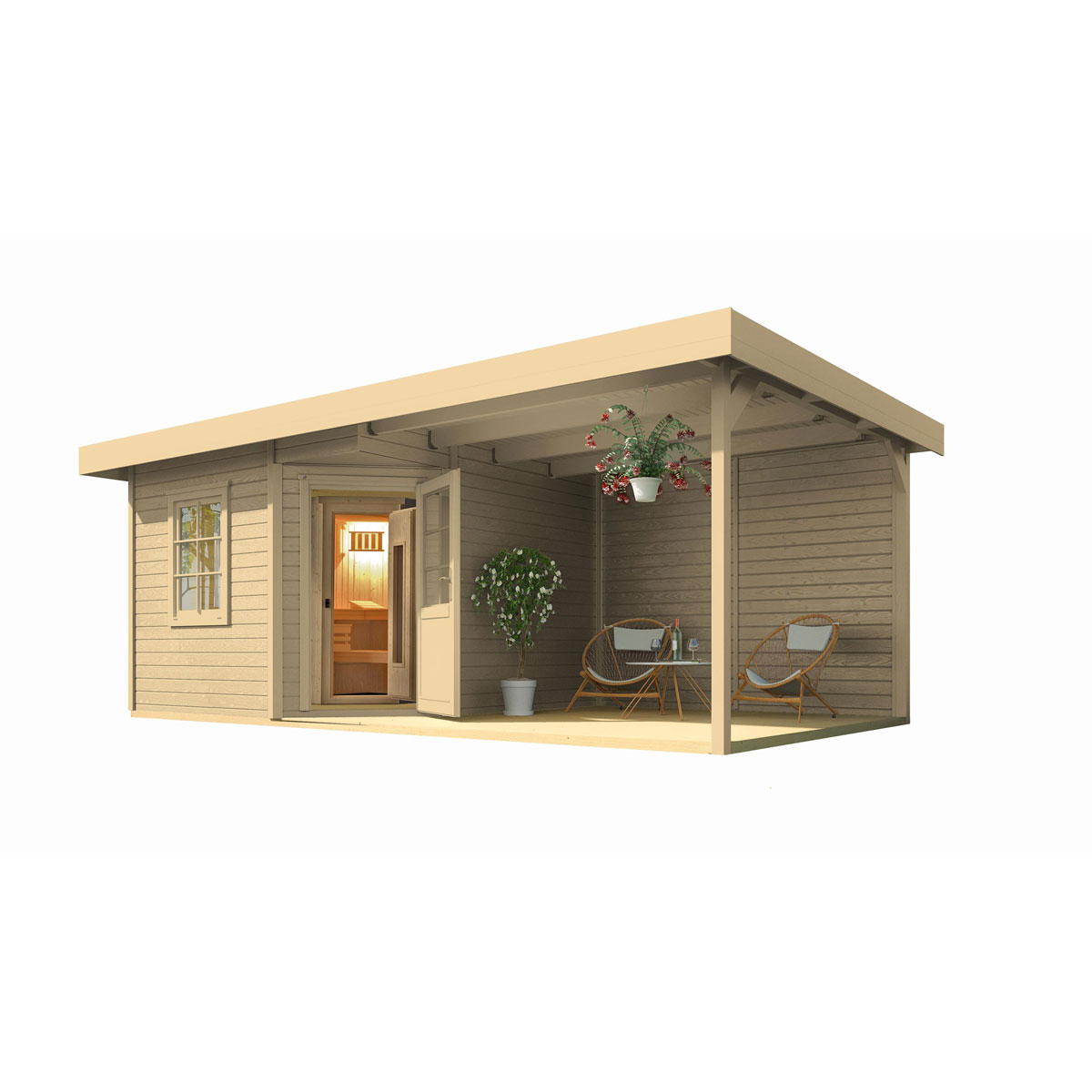 Weka  Saunahaus Salo Größe 2 Sparset 7,5 kW Bio S natur