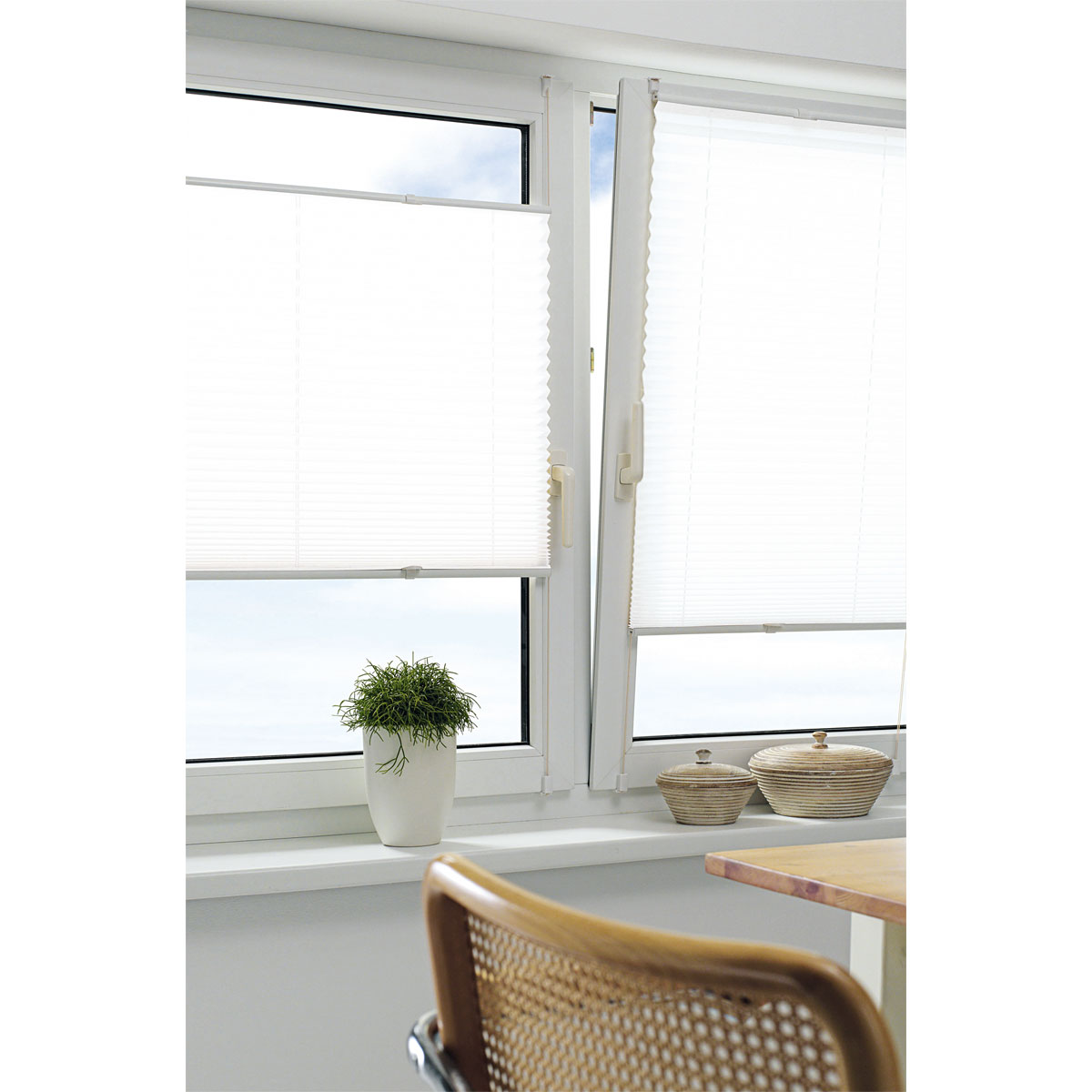 Gardinia Plissee Easyfix mit 2 Bedienschienen 100 x 130 cm weiß Bild 5