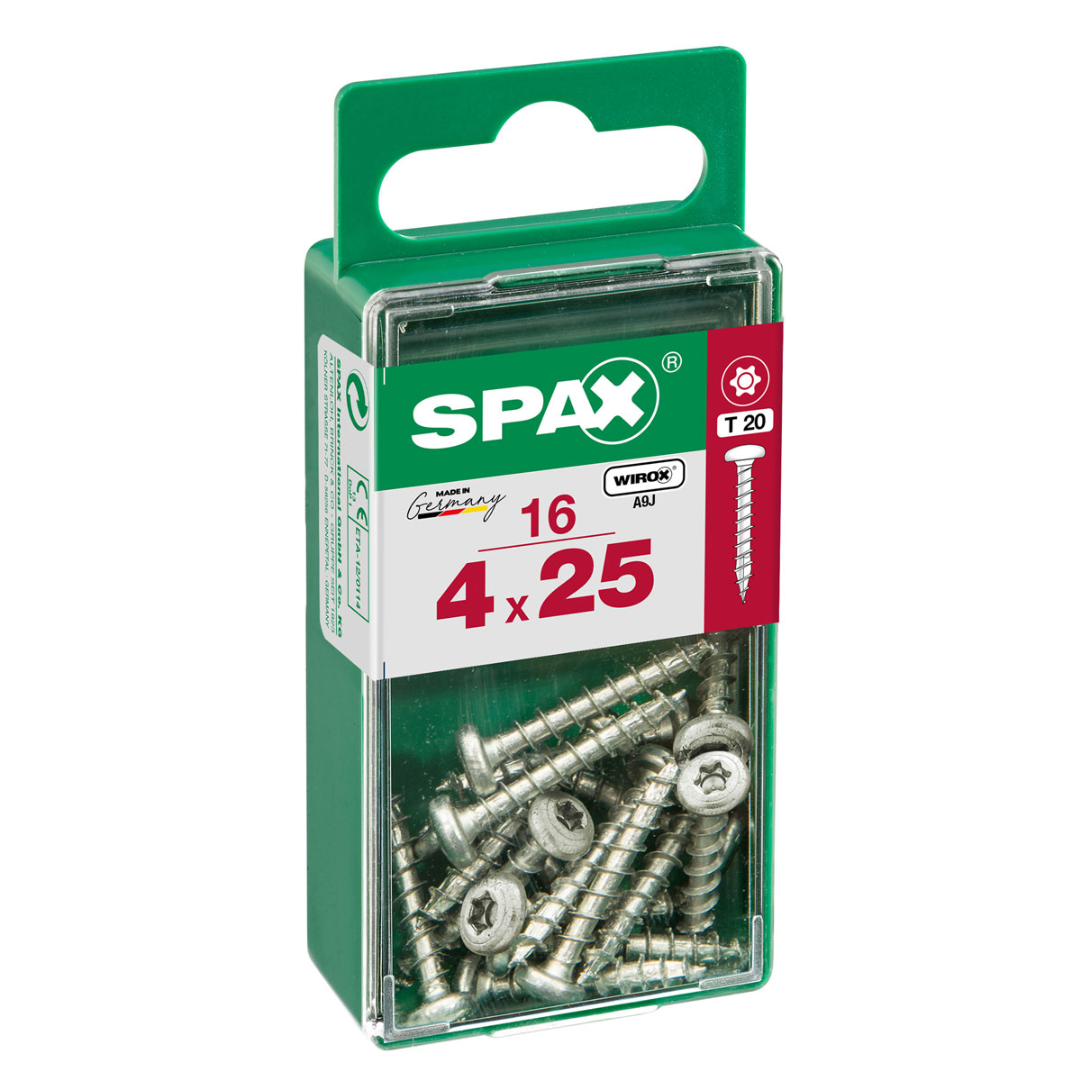 Spax Universalschraube WIROX Rundkopf 4 x 25 mm Torx 16 Stück Spax Universalschraube WIROX Rundkopf 4 x 25 mm Torx 16 Stück