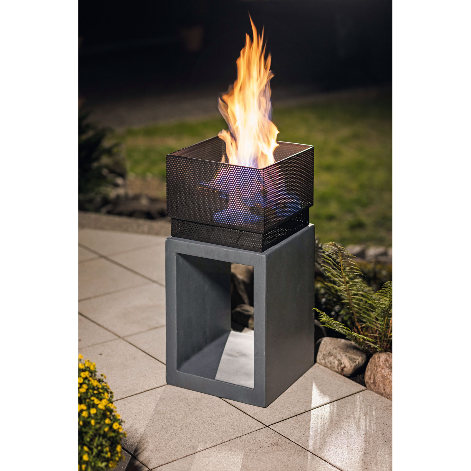 Rothmann Feuerschale Arnheim auf Podest 35 x 35 x 72 cm anthrazit Bild 2