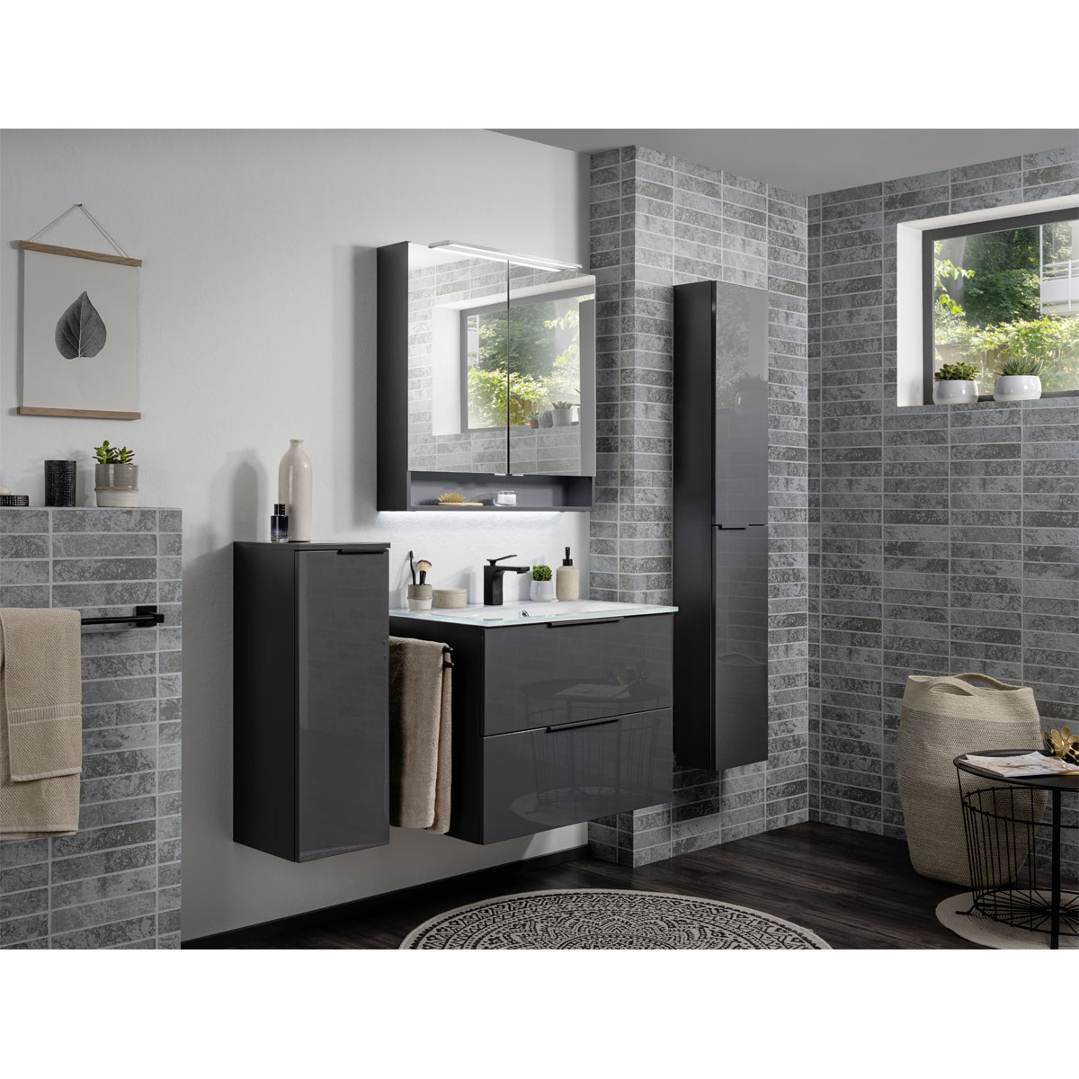 Fackelmann  Midischrank LUNA 302 x 826 x 320 mm anthrazit Bild 5