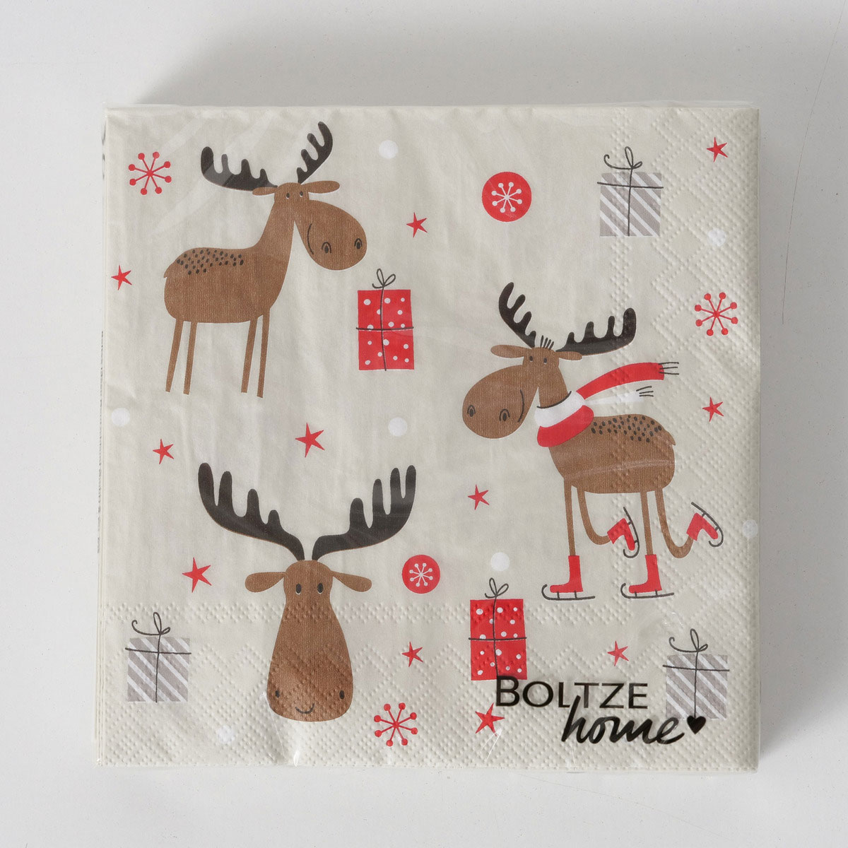 Servietten Joey 20teilig sortiert Quadrat17 x 17 x 3 cm beige braun rot weiss Bild 5