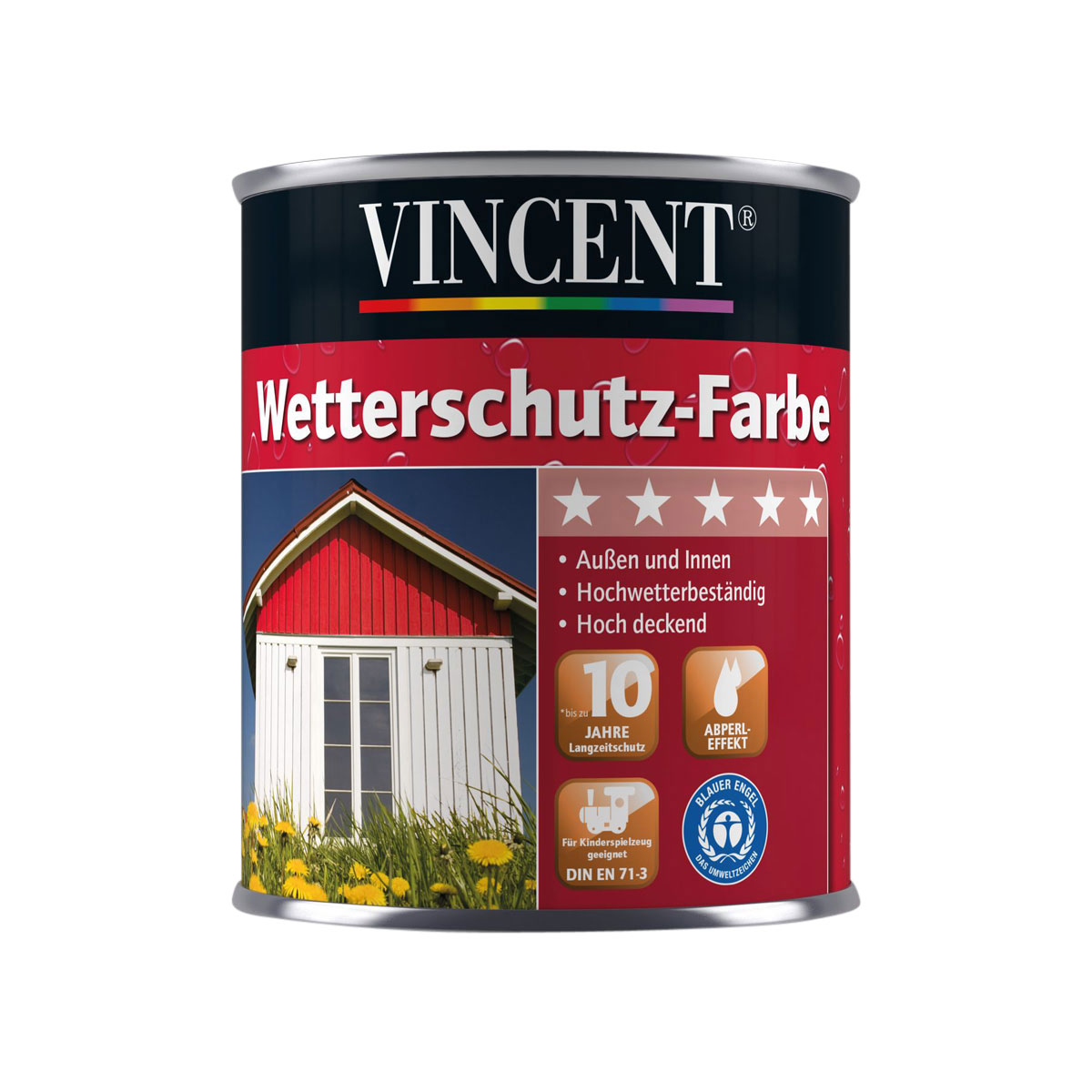 Vincent Wetterschutz-Farbe silbergrau seidenmatt 0,75 L