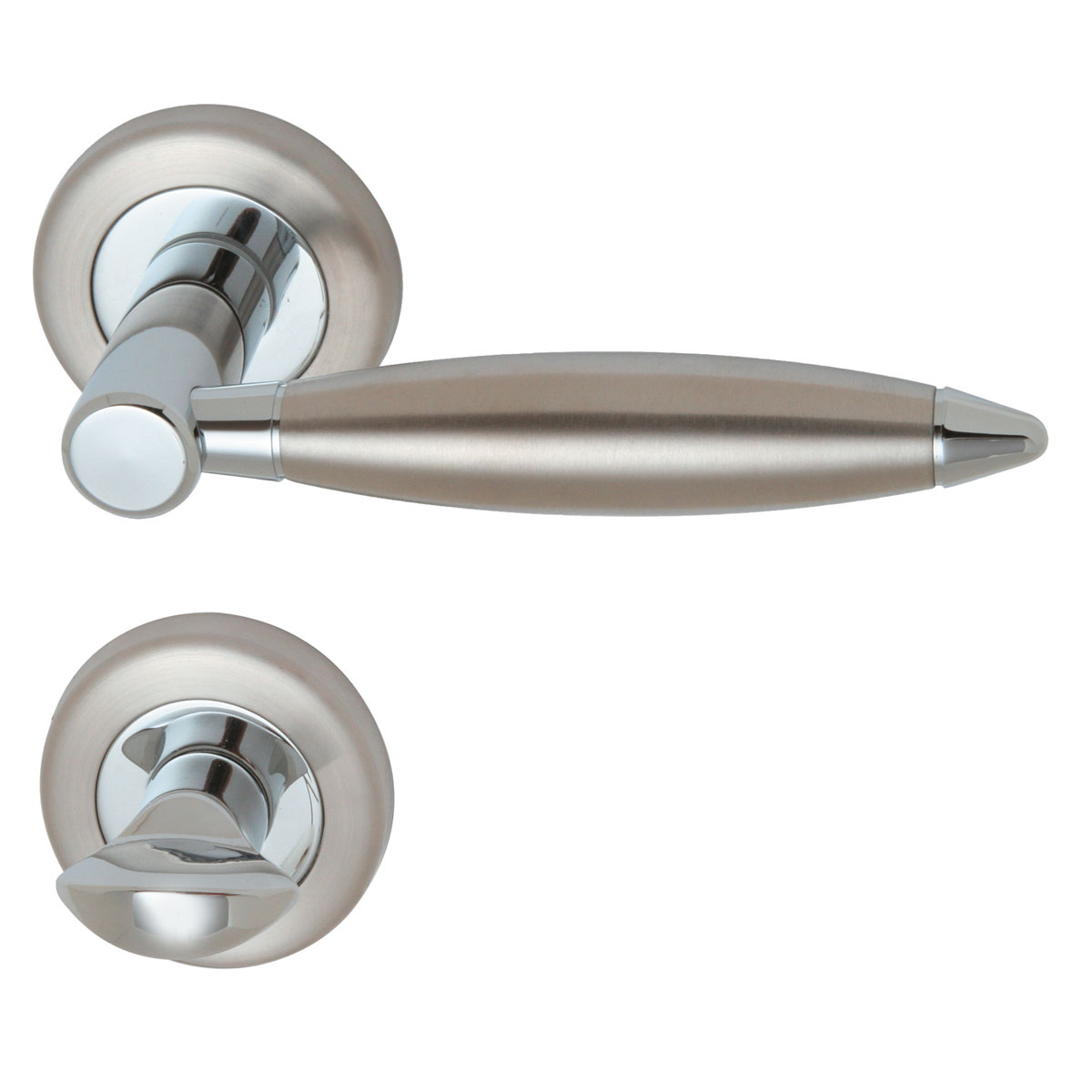 Alpertec Rosettengarnitur Lenny-R Chrom poliert/Edelstahl satiniert WC Alpertec Rosettengarnitur Lenny-R Chrom poliert/Edelstahl satiniert WC