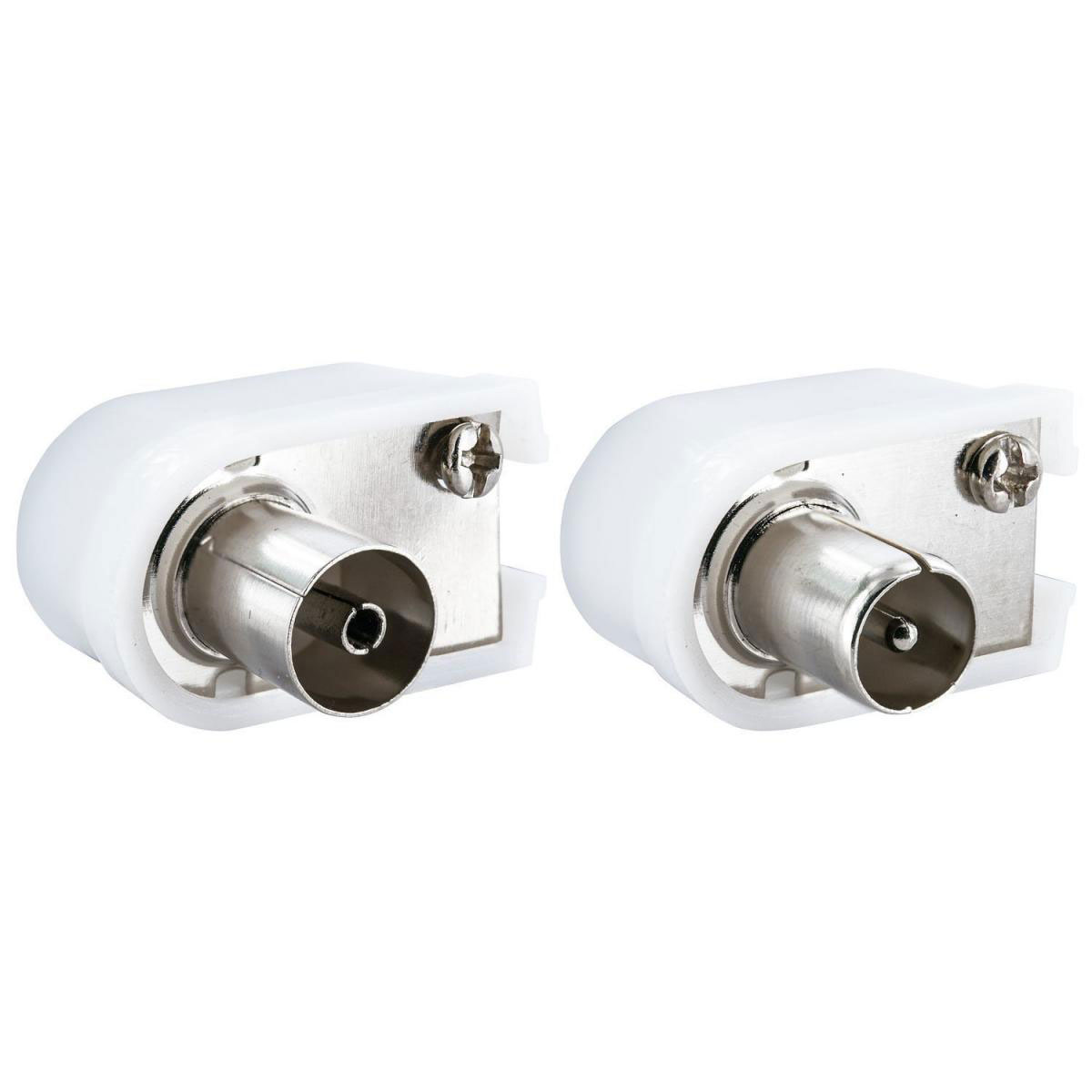 Schwaiger IEC-Winkelstecker/Buchse-Set für Sat-Kabel und Dose Schwaiger IEC-Winkelstecker/Buchse-Set für Sat-Kabel und Dose