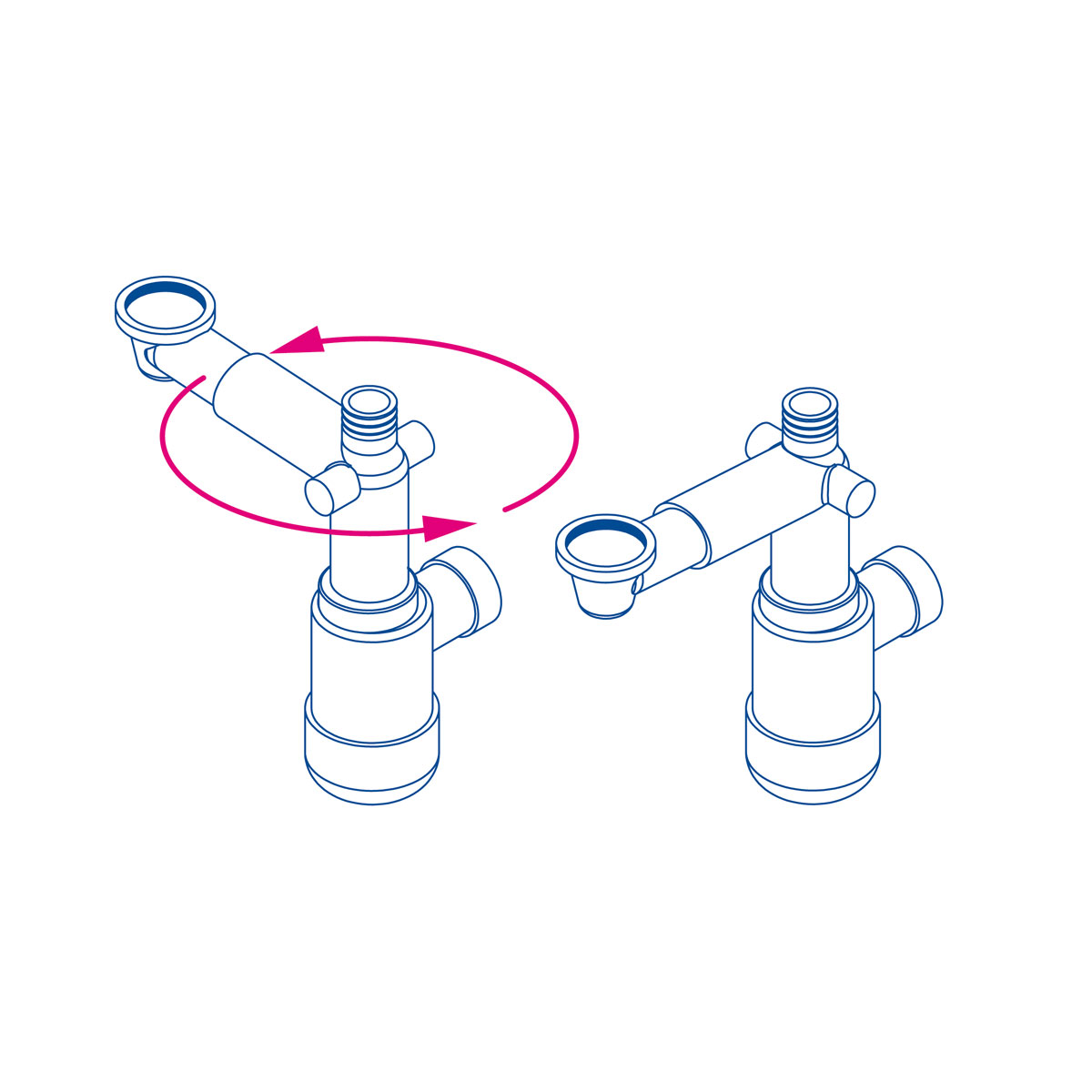 deante  Waschtisch-Teleskop-Siphon raumsparend weiß Bild 2