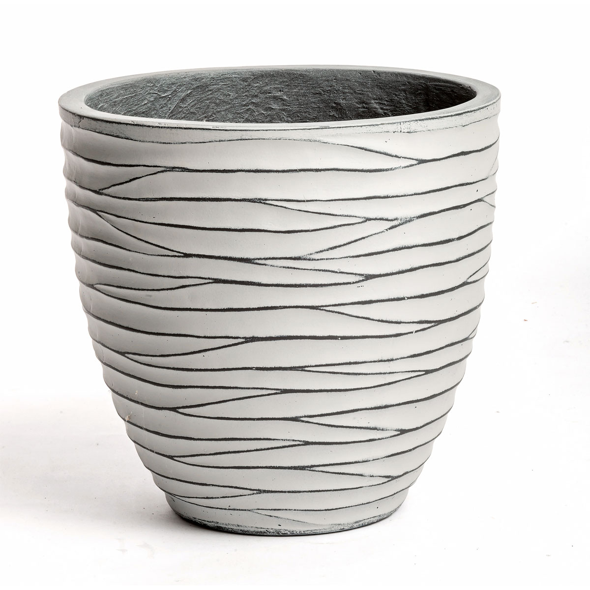 Haveson Pflanztopf Big Groove Durchmesser 36,5 x 35 cm Light cement