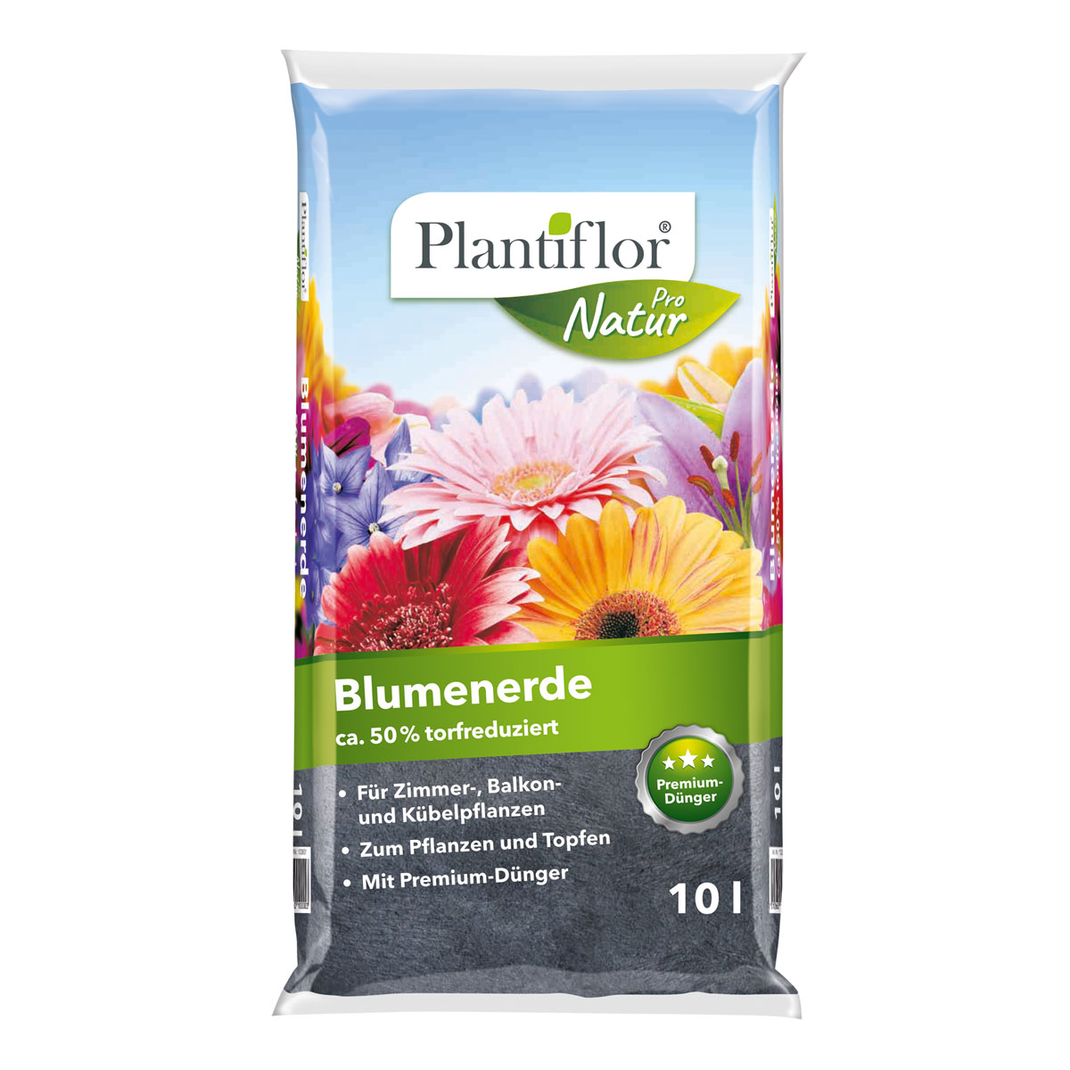 Plantiflor Blumenerde torfred. 10 l