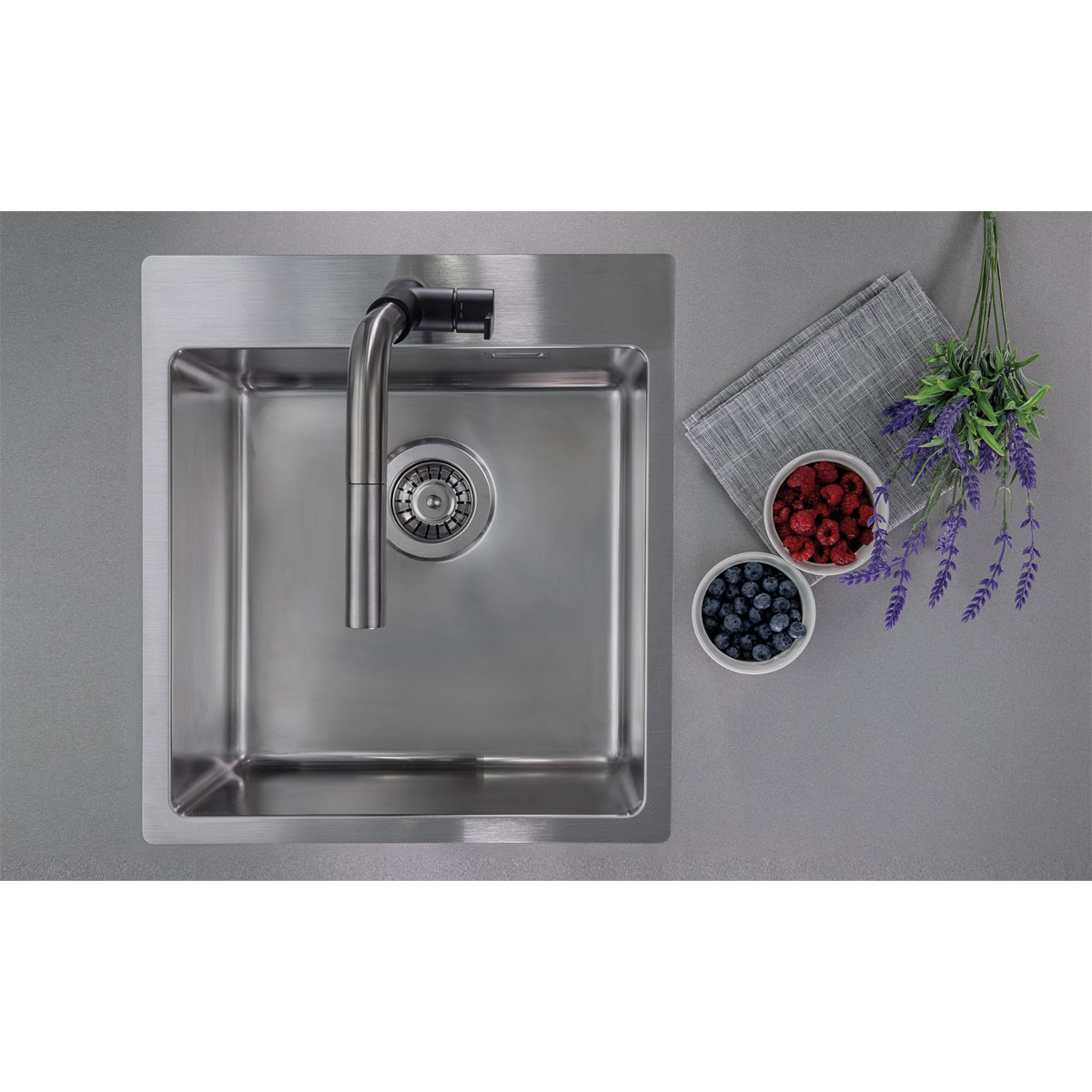 deante  Stahlspüle OLFATO ohne Abtropffläch satin gebürstet Bild 2