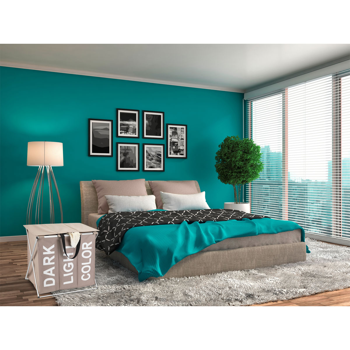 Wenko  Wäschesammler Trio Top Taupe Wäschekorb 118 l Bild 7