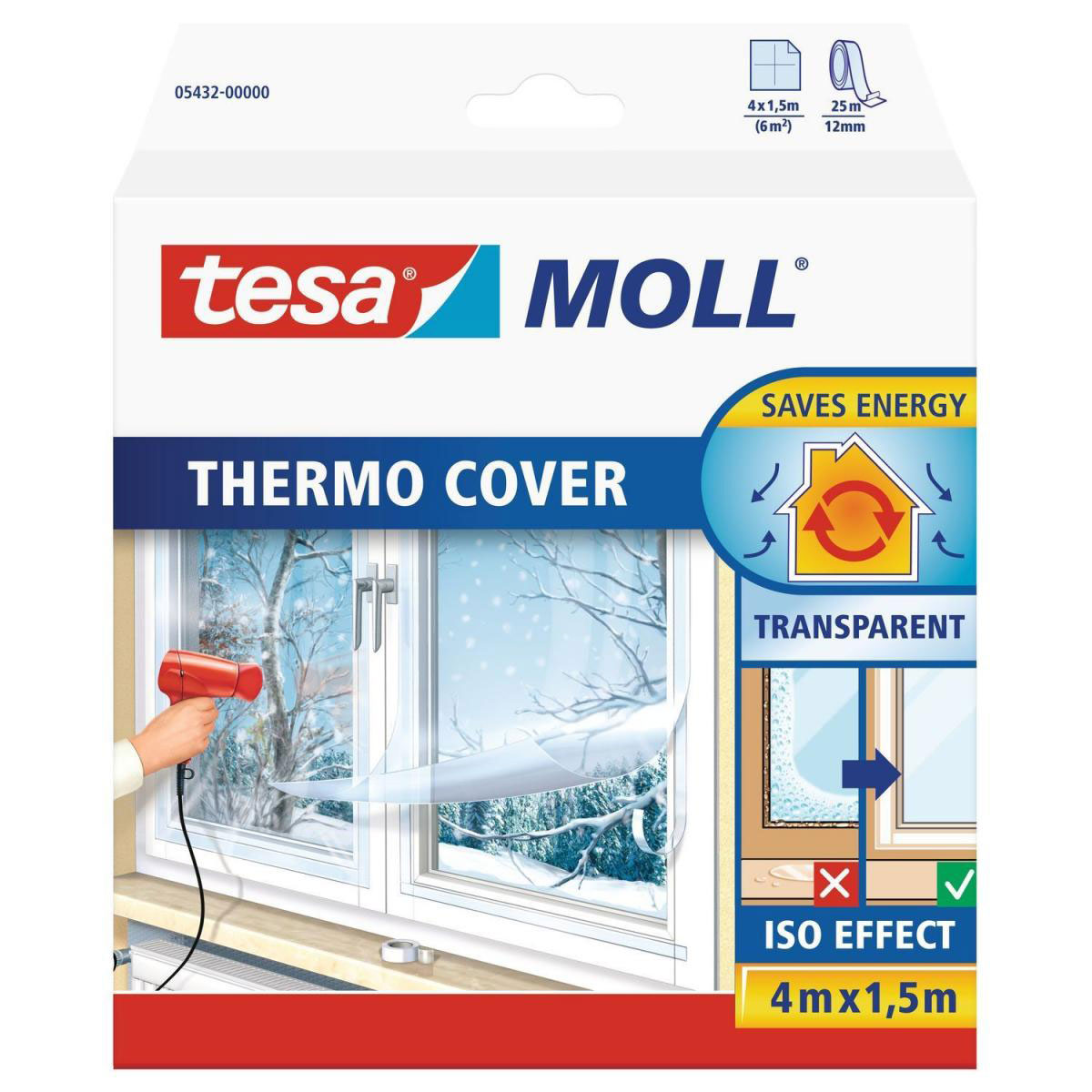 Tesa Fenster-Isolierfolie Moll 1,5 x 4,0 m transparent Bild 1
