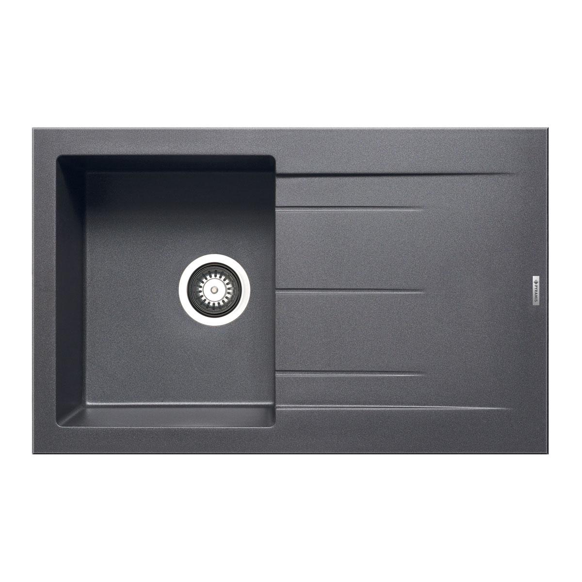 Pyramis Einbauspuele ALAZIA 79 x 50 cm 1B 1D Granit Iron Grey