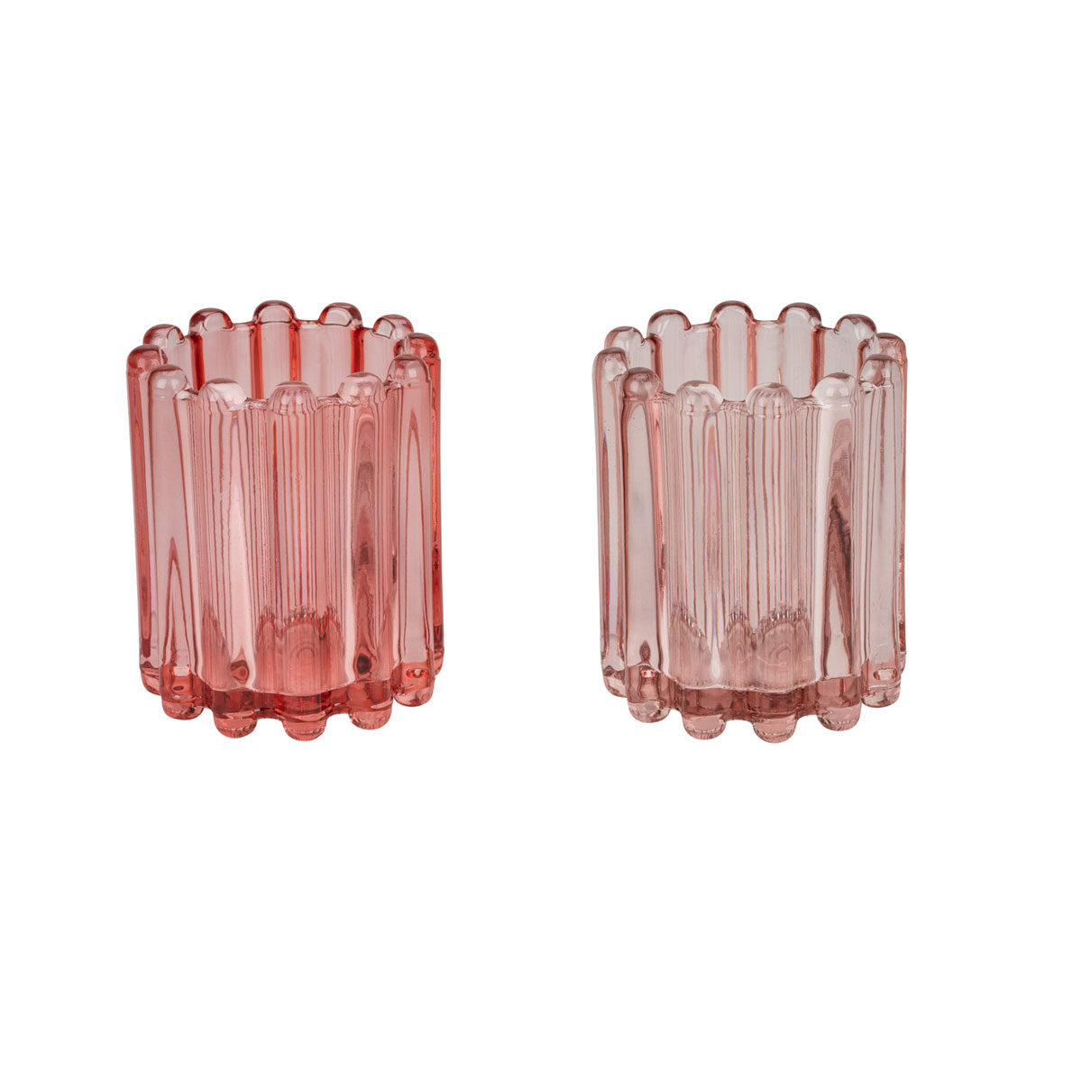 Glas-Windlicht 9 x 11 cm rosa-pink