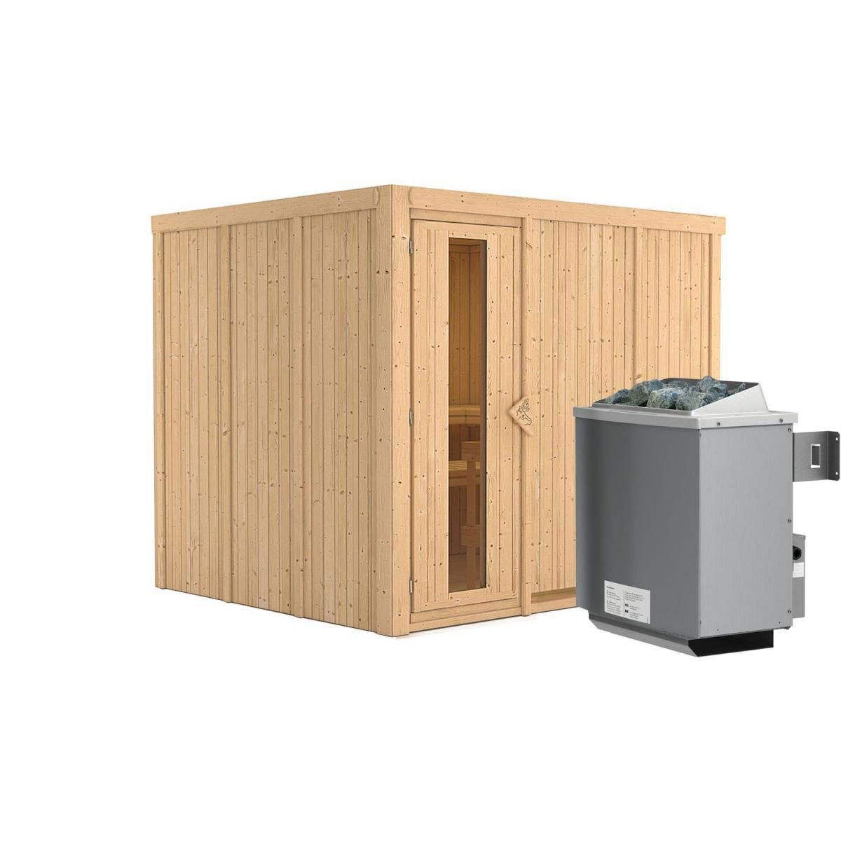 Karibu Gobin Fronteinstieg 9 kW Ofen integr Strg ohne Kranz Energiespartür Bild 2