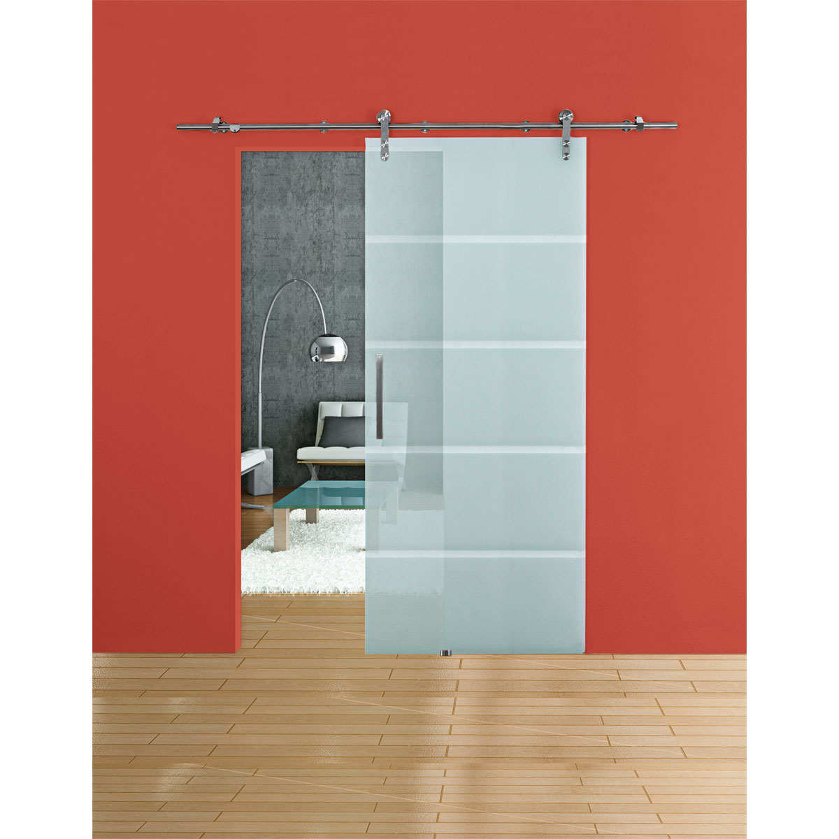 Glasschiebetür Blockstreifen 90 x 208 cm Bild 4