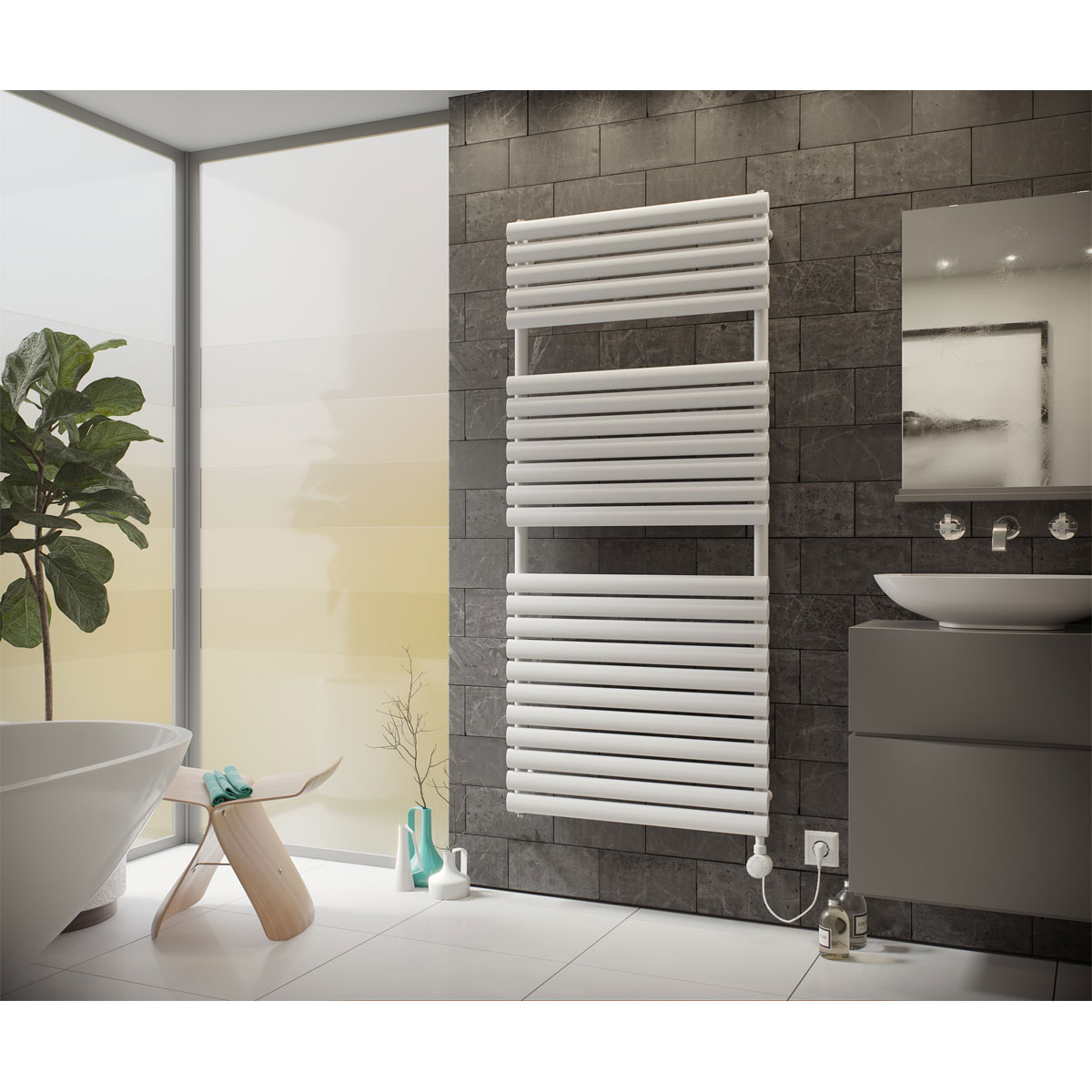 Ximax  Elektrischer Handtuchwärmer Nestor 1802 x 600 mm 900 Watt Typ 5 Weiß Bild 1