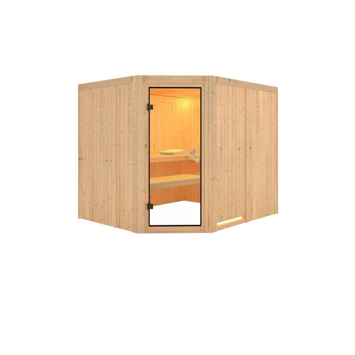 Karibu Systemsauna Malin 68 mm 9 kW Ofen integr Strg ohne Dachkranz Bild 2