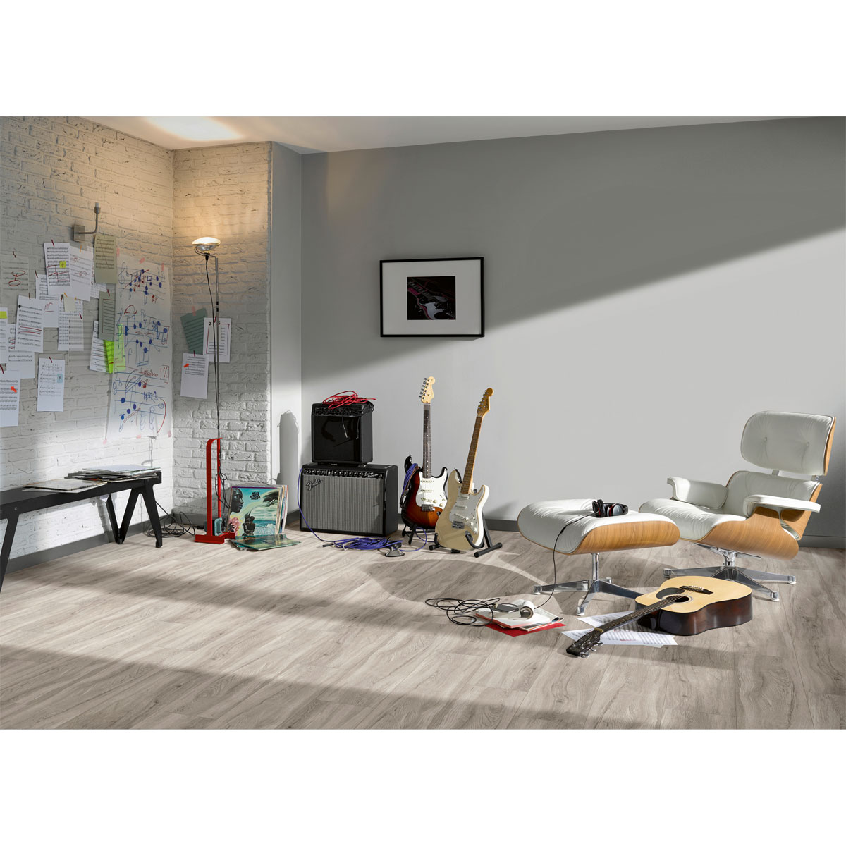 Parador Vinylboden Basic 5.3 Eiche pastellgrau gebürstete Struktur 22,5 x 120,9 cm Bild 3