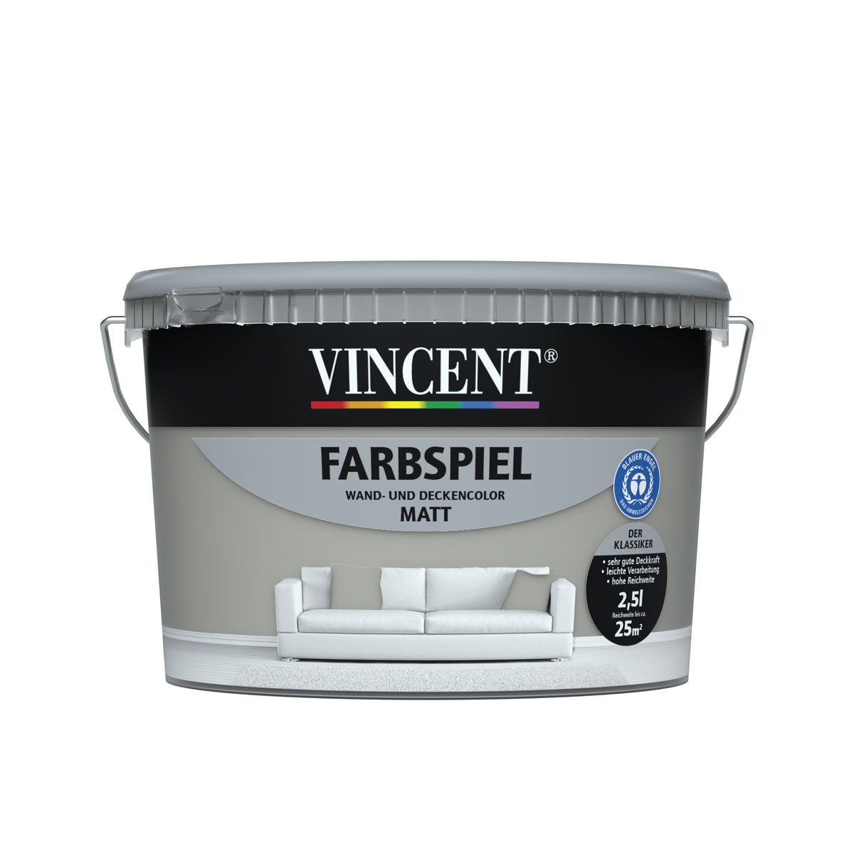 Vincent Wandfarbe Farbspiel "Fels" matt 2,5 L Vincent Wandfarbe Farbspiel "Fels" matt 2,5 L