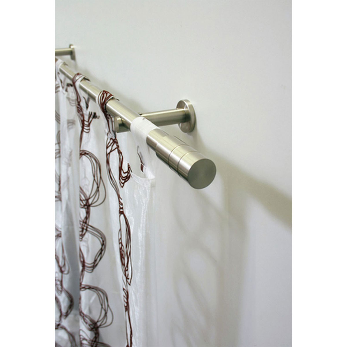 Gardinia Gardinenstange Zylinder Durchmesser 20 mm 120 cm Edelstahl-optik Bild 2