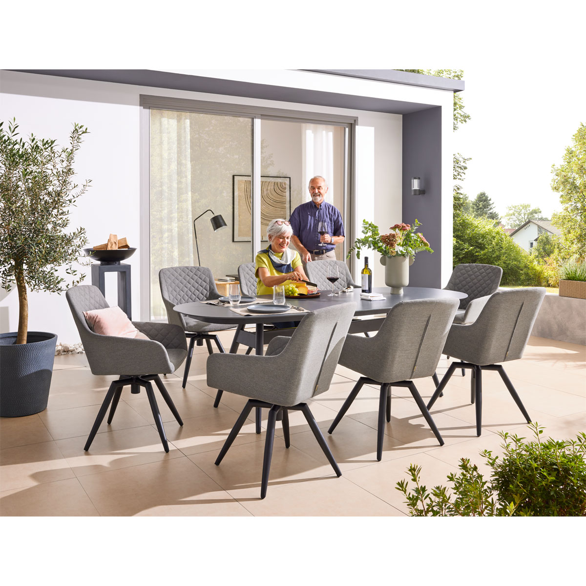 Haveson Drehsessel NOVARA drehbar LIKA-TEX-Bezugsstoff anthrazit Bild 5