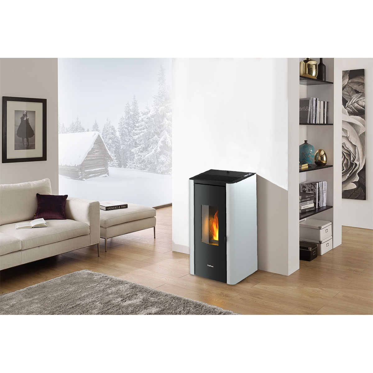 FreePoint Pelletofen Indigo weiß 2,5-7,0 kW Bild 2