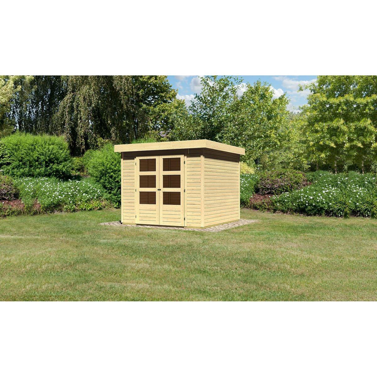 Karibu Gartenhaus Askola naturbelassen 238 x 242 x 211 cm Bild 1