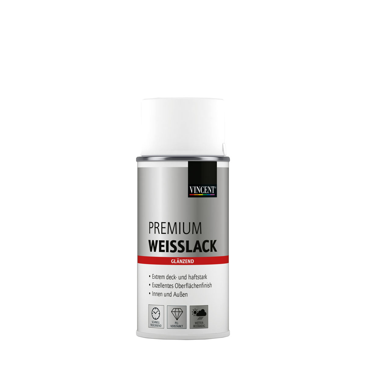 Vincent Premium Weißlack Brilliantweiß glänzend 150 ml